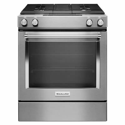 KitchenAid 30-inch Slide-In Dual-Fuel Range KSDG950ESS