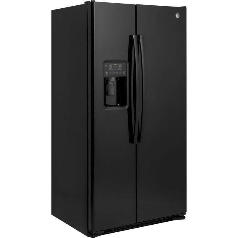 GE 36-inch, 21.9 cu. ft. Counter-Depth Side-by-Side Refrigerator with Ice and Water GZS22DGJBB