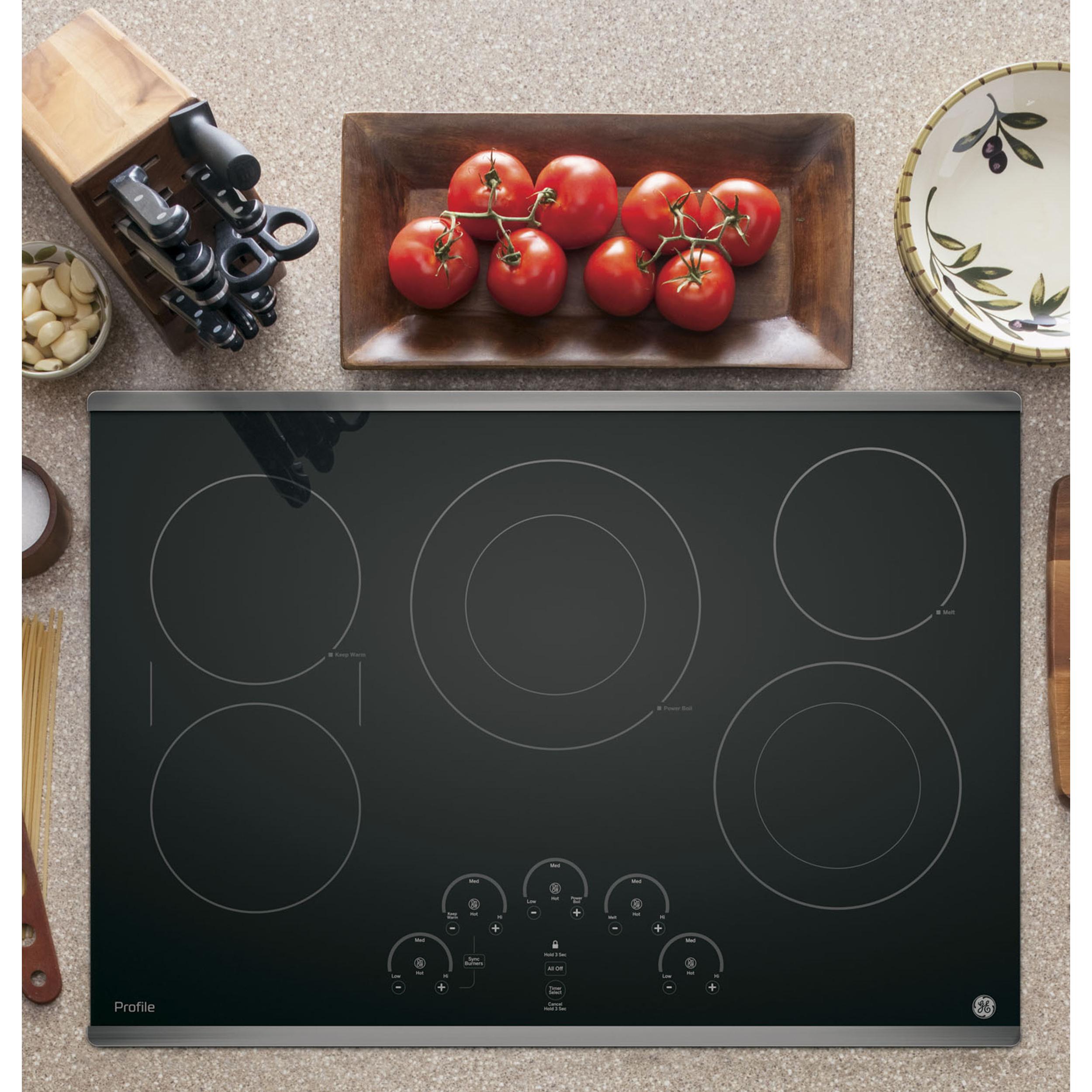 GE Profile 30-inch Built-in Electric Cooktop with SyncBurner PP9030SJSS