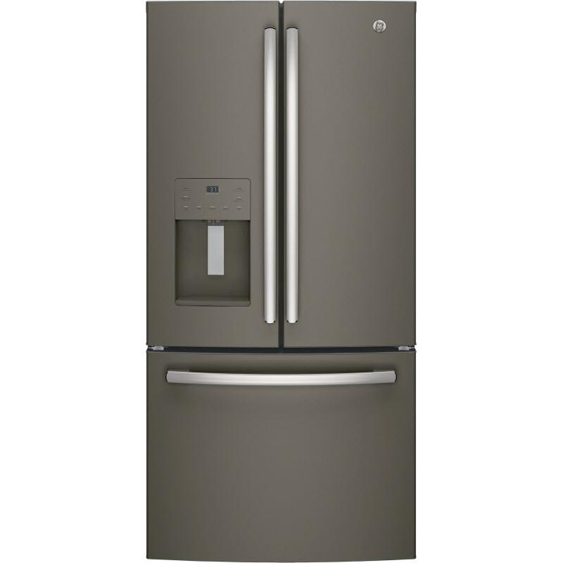 GE 33-inch, 23.8 cu. ft. French 3-Door Refrigerator with Ice and Water GFE24JMKES