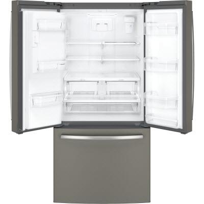 GE 33-inch, 23.8 cu. ft. French 3-Door Refrigerator with Ice and Water GFE24JMKES