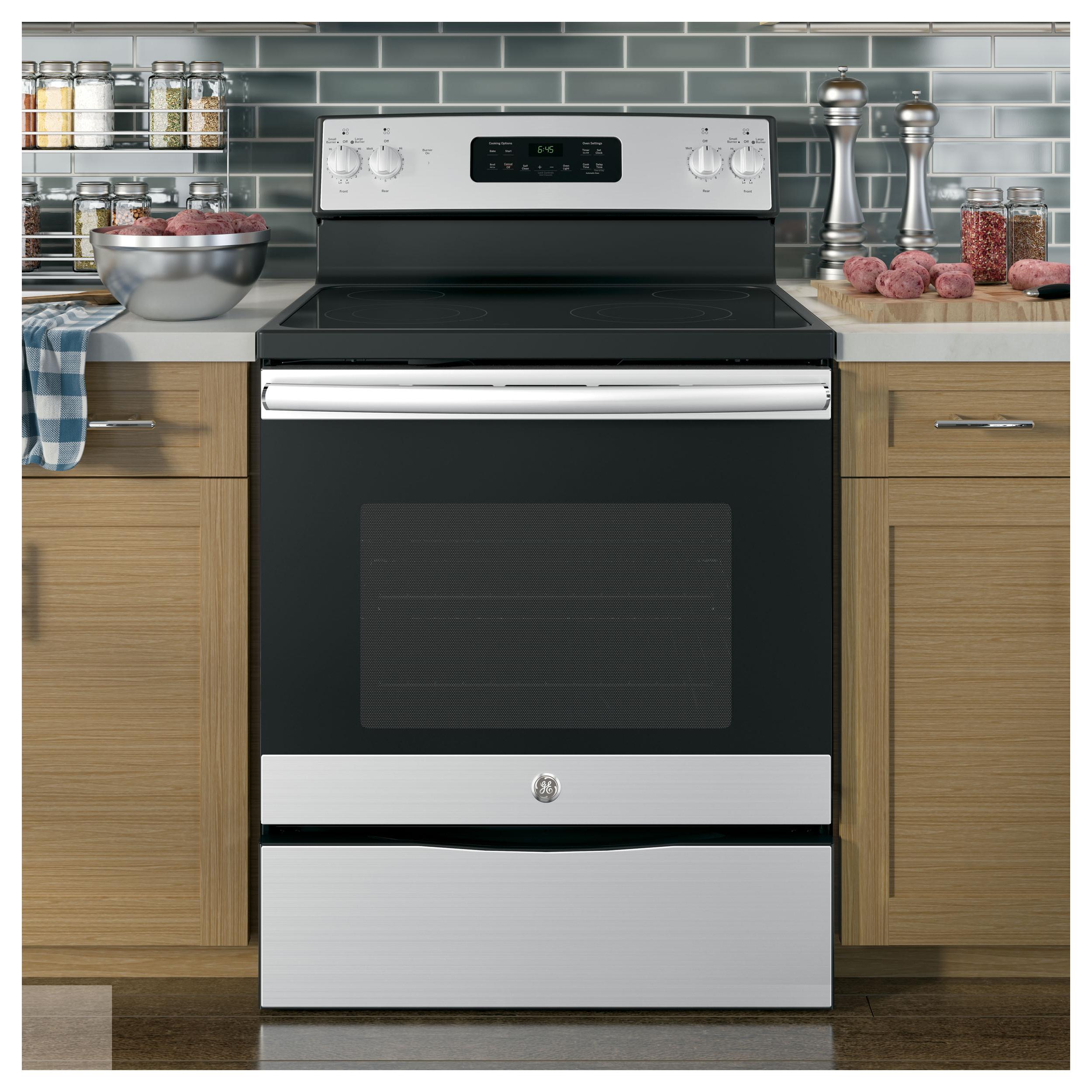 GE 30-inch Freestanding Electric Range JB645RKSS