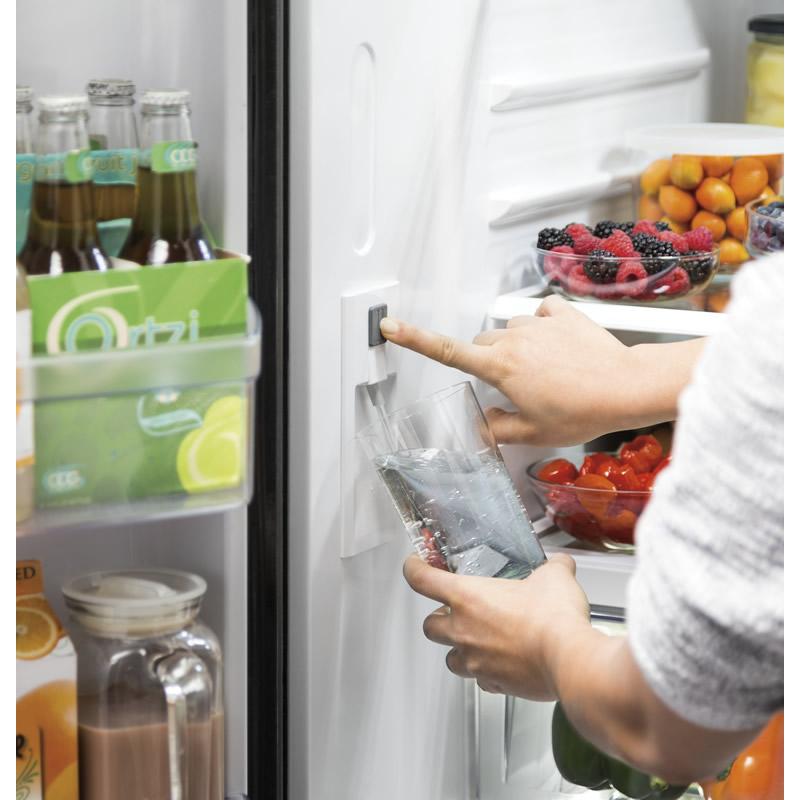 GE 33-inch, 24.8 cu. ft. French 3-Door Refrigerator with Internal Water Dispenser GNE25JMKES