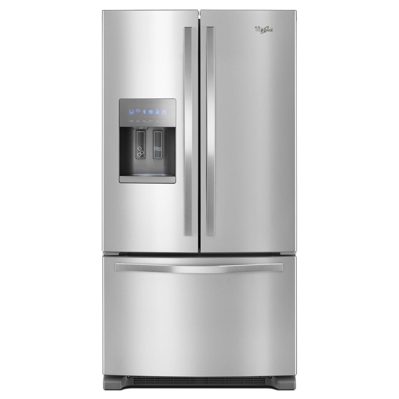 Whirlpool 36-inch, 24.7 cu. ft. French 3-Door Refrigerator with Ice and Water Dispensing System WRF555SDFZ