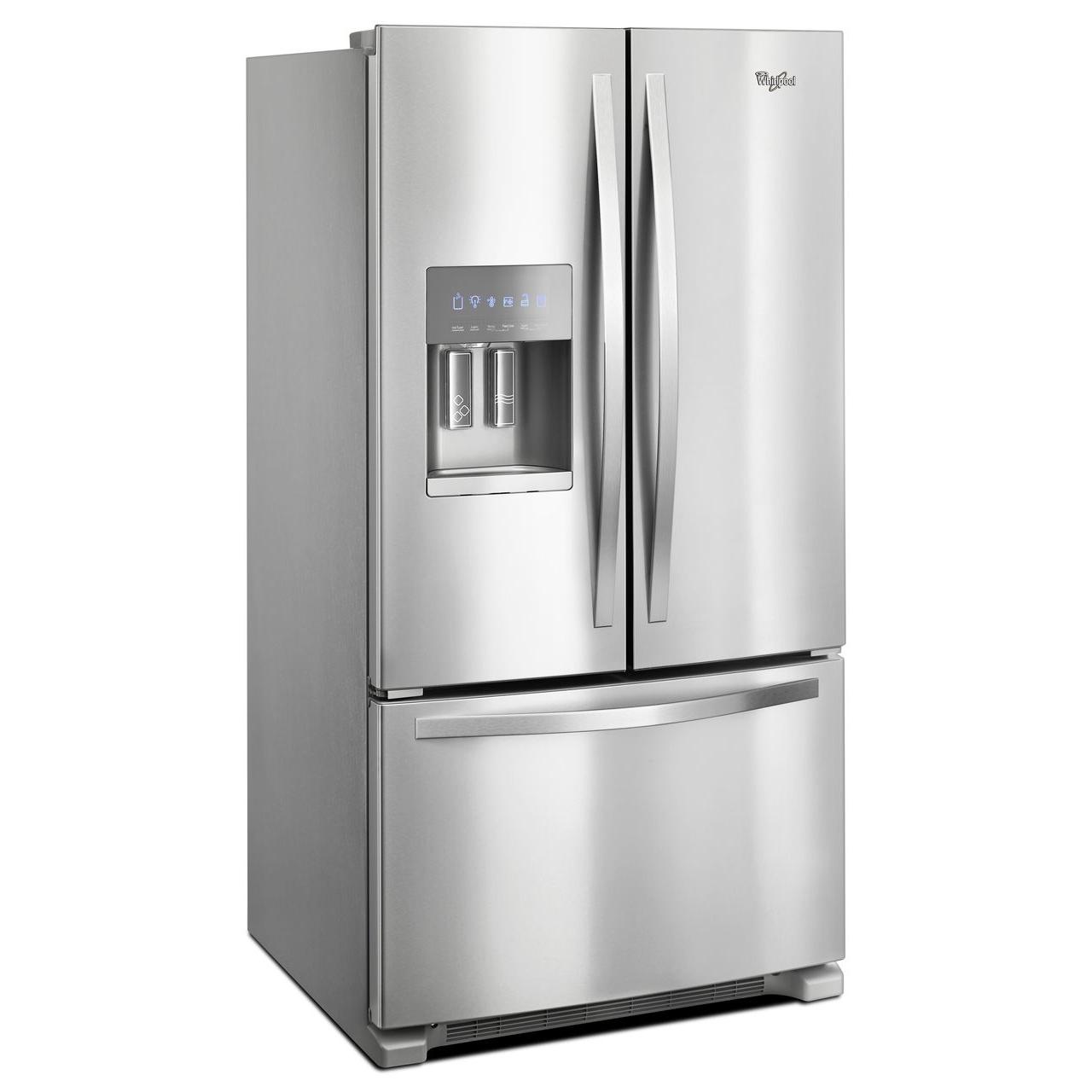 Whirlpool 36-inch, 24.7 cu. ft. French 3-Door Refrigerator with Ice and Water Dispensing System WRF555SDFZ