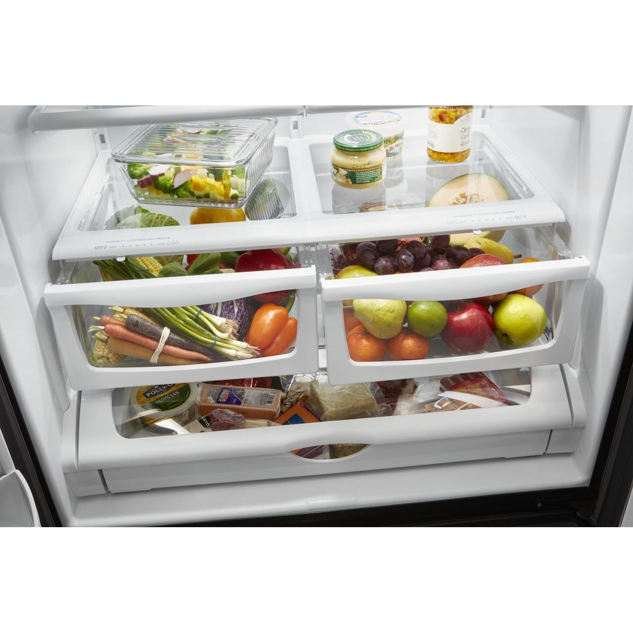 Whirlpool 36-inch, 24.7 cu. ft. French 3-Door Refrigerator with Ice and Water Dispensing System WRF555SDFZ