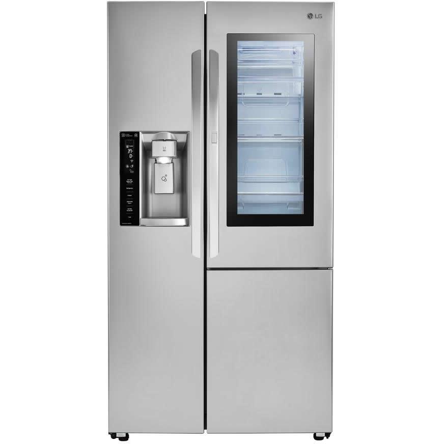 LG 36-inch, 26.1 cu. ft. Side-By-Side Refrigerator with InstaView? Door-in-Door? LSXS26396S