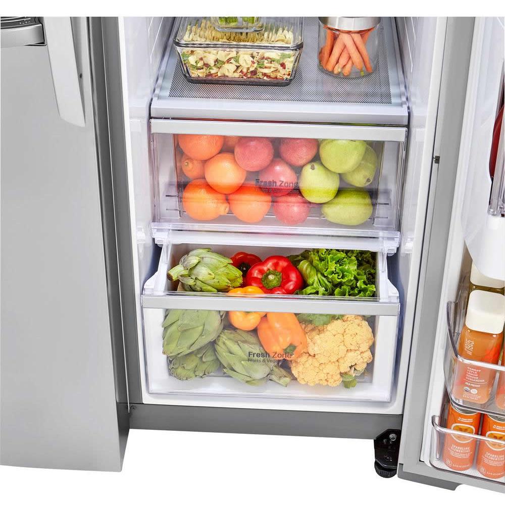 LG 36-inch, 26.1 cu. ft. Side-By-Side Refrigerator with InstaView? Door-in-Door? LSXS26396S