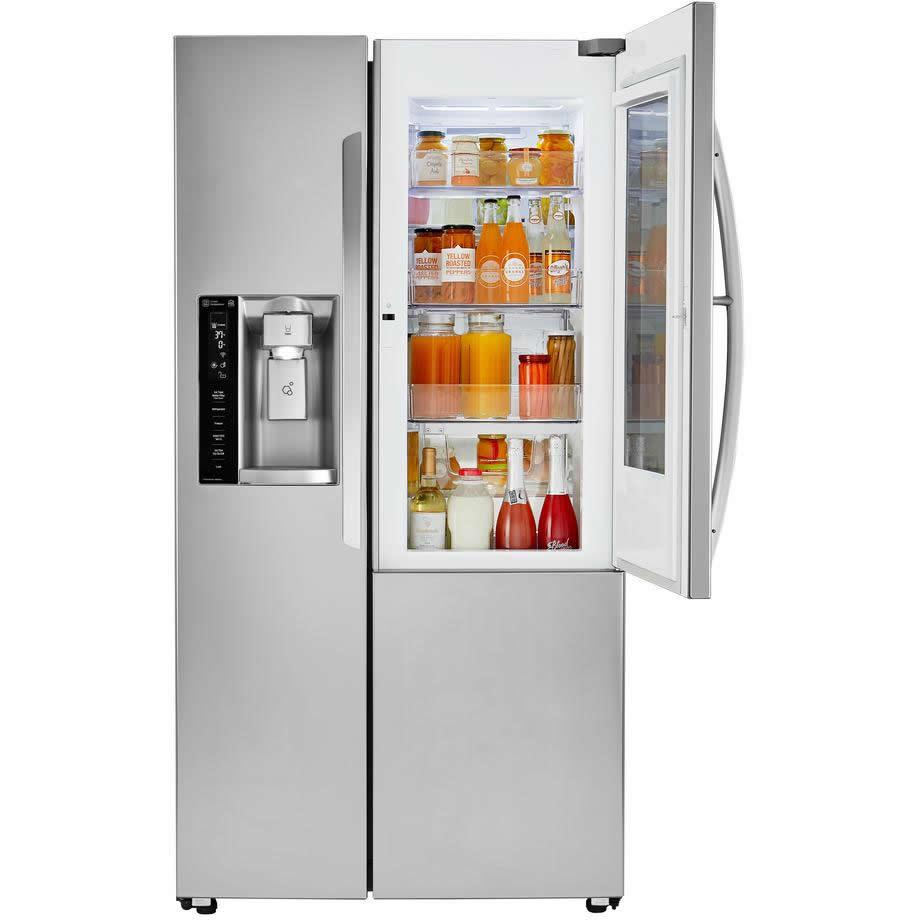 LG 36-inch, 26.1 cu. ft. Side-By-Side Refrigerator with InstaView? Door-in-Door? LSXS26396S