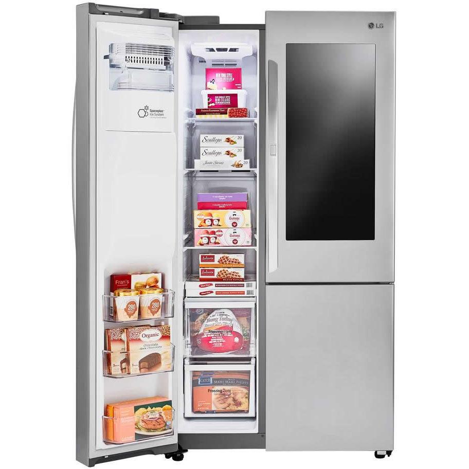 LG 36-inch, 26.1 cu. ft. Side-By-Side Refrigerator with InstaView? Door-in-Door? LSXS26396S
