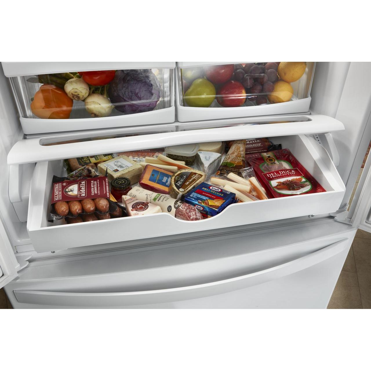 Whirlpool 36-inch, 20.0 cu. ft. Counter-Depth French 3-Door Refrigerator WRF540CWHW