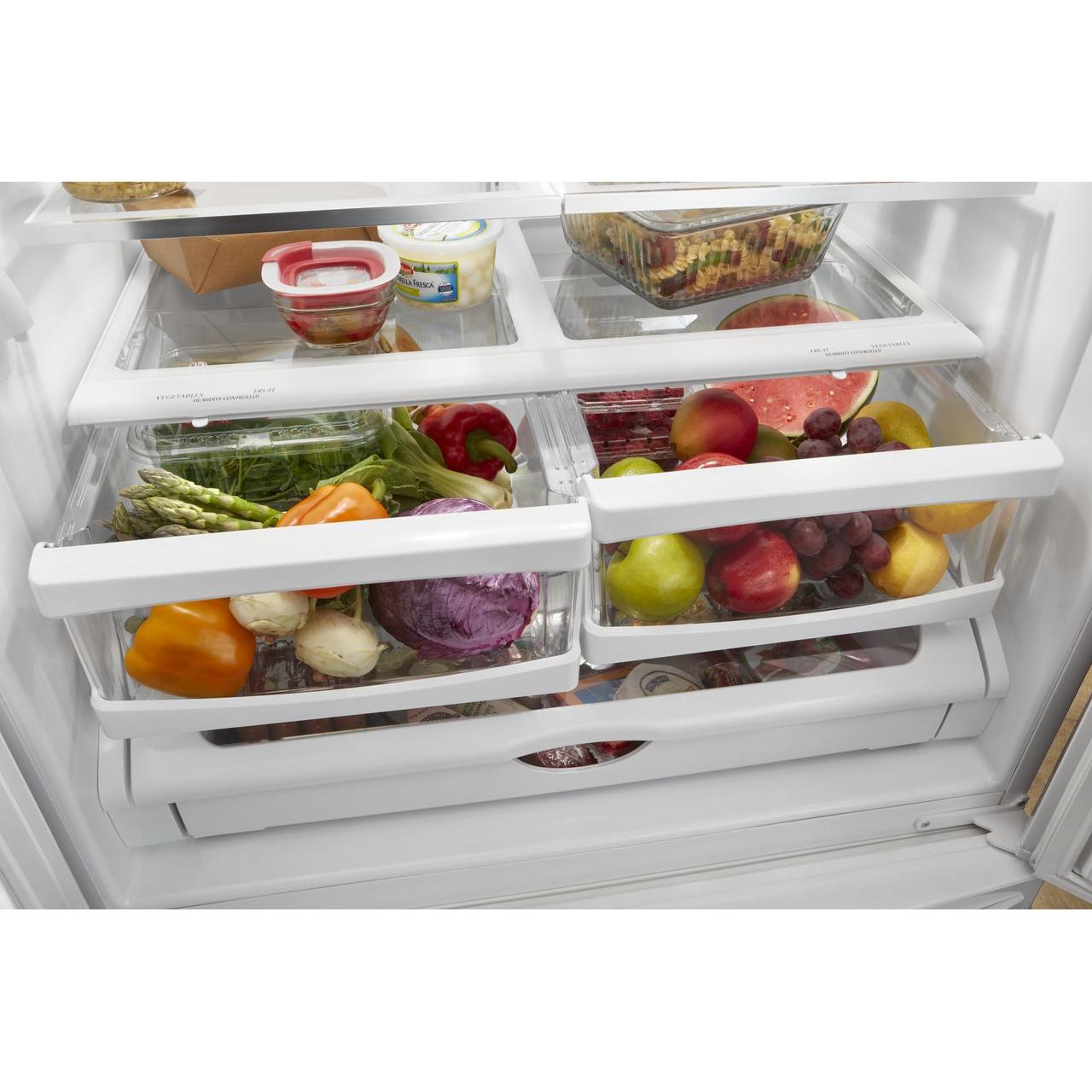 Whirlpool 36-inch, 20.0 cu. ft. Counter-Depth French 3-Door Refrigerator WRF540CWHW