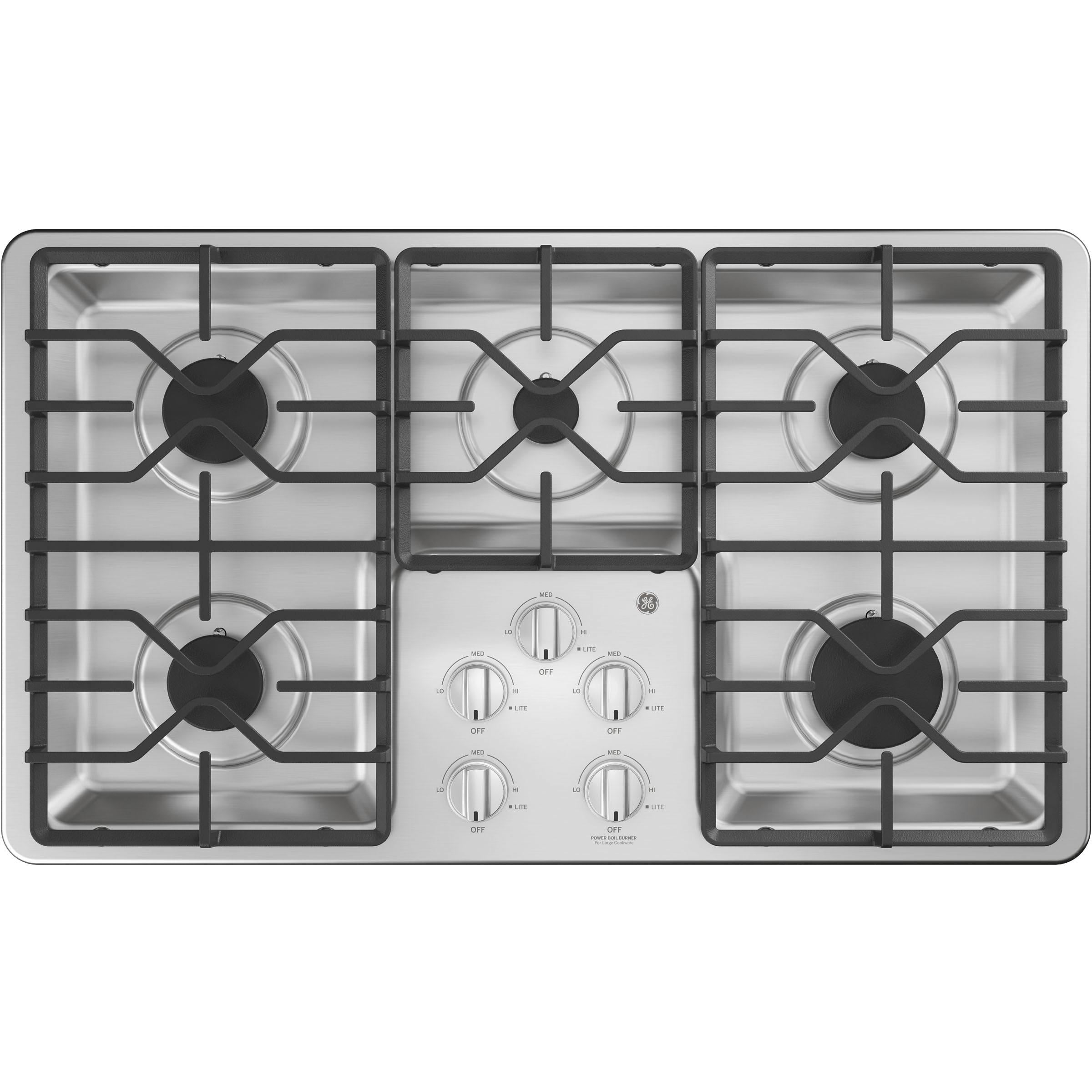 GE 36-inch Built-In Gas Cooktop with MAX Burner System JGP3036SLSS