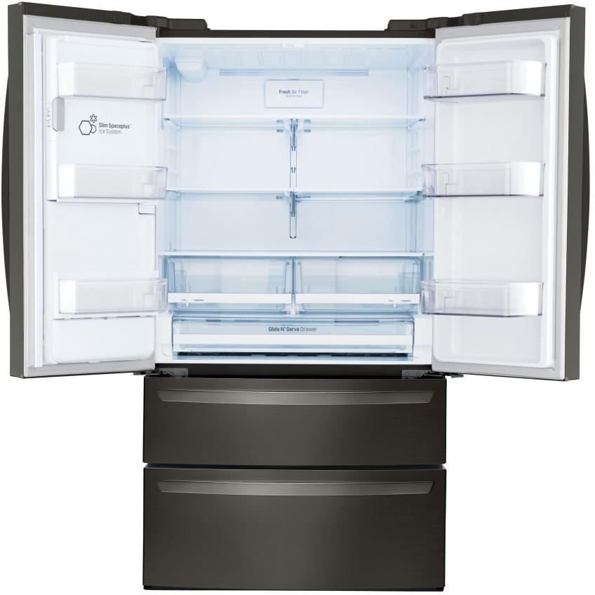 LG 36-inch, 27.8 cu.ft. Freestanding French 4-Door Refrigerator with Slim SpacePlus? Ice System LMXS28626D