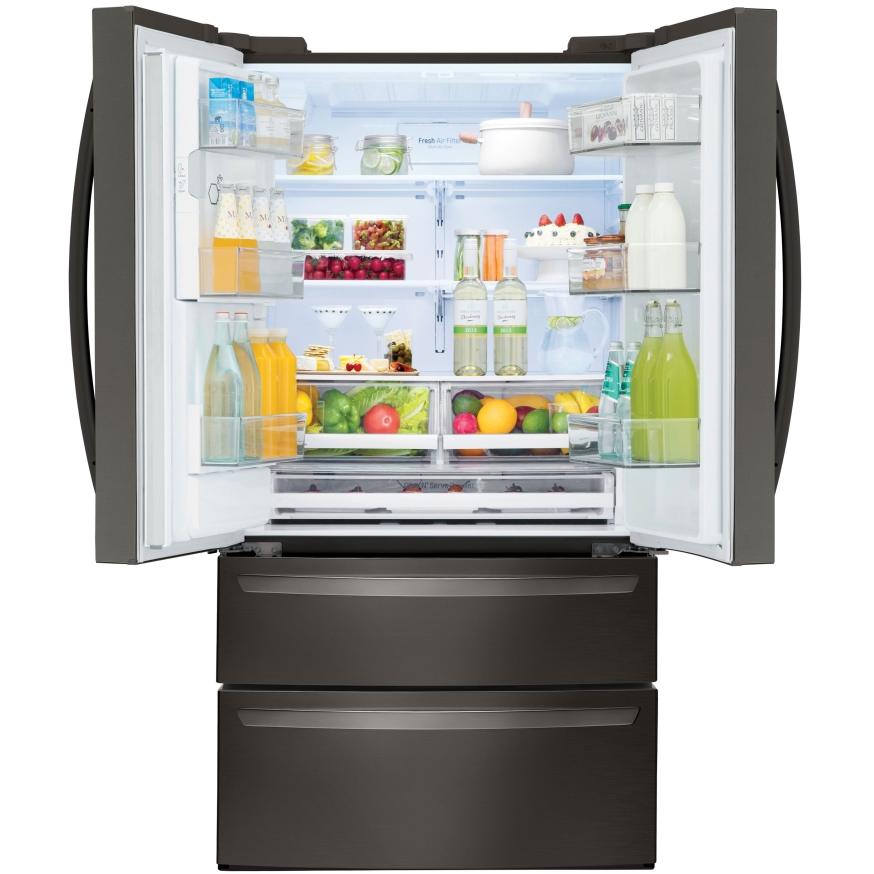 LG 36-inch, 27.8 cu.ft. Freestanding French 4-Door Refrigerator with Slim SpacePlus? Ice System LMXS28626D