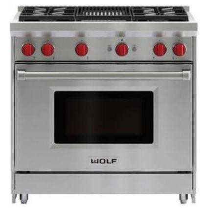 Wolf 36-inch Freestanding Gas Range with Convection GR364C-LP