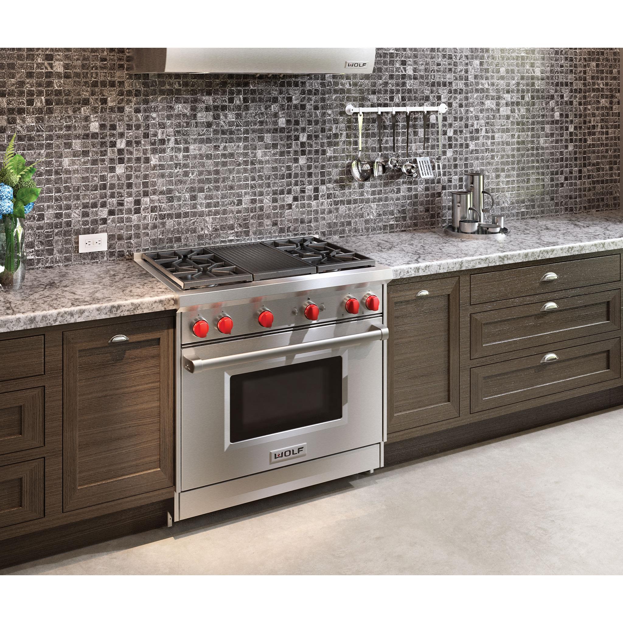 Wolf 36-inch Freestanding Gas Range with Convection GR364C-LP