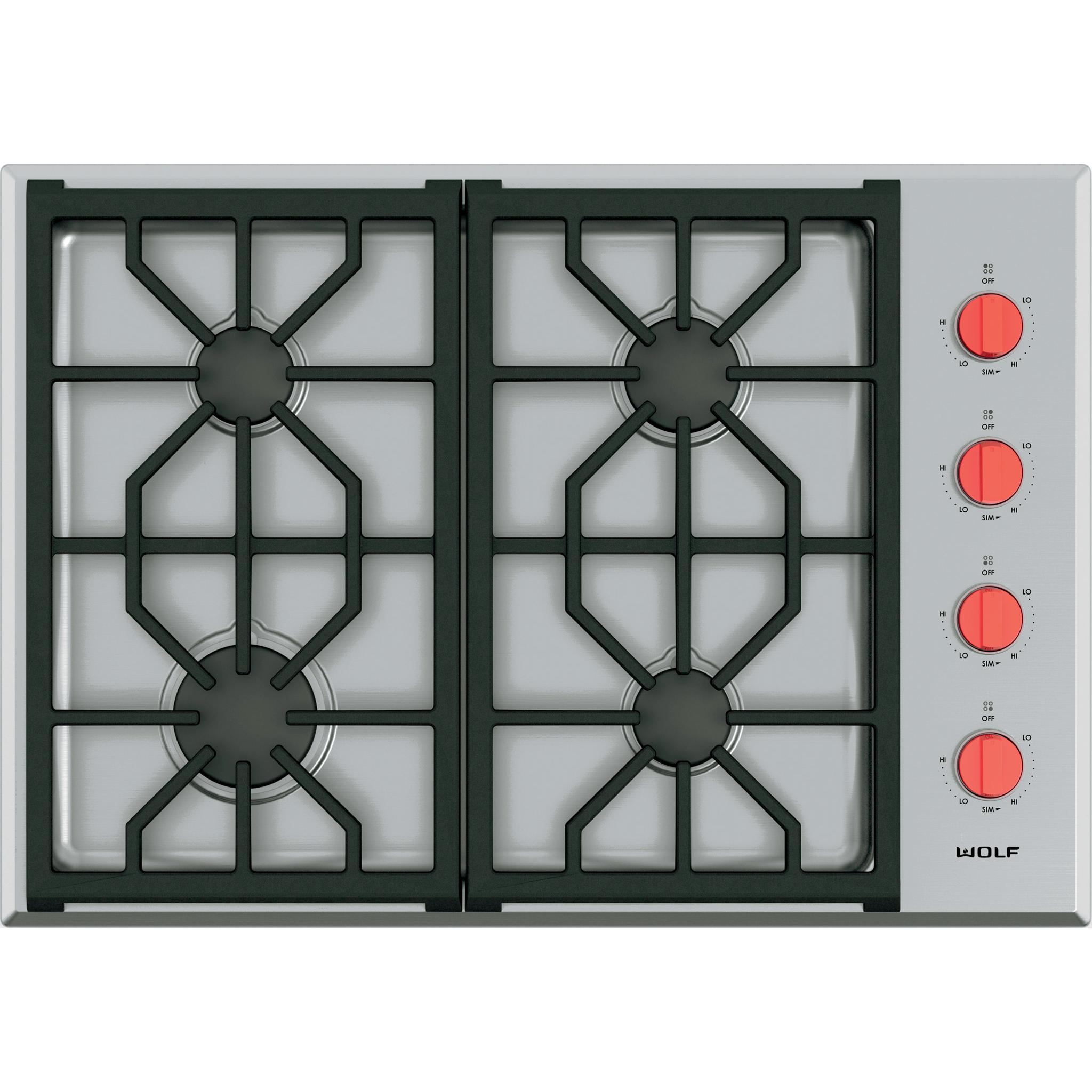 Wolf 30-inch Built-in Gas Cooktop CG304P/S/LP