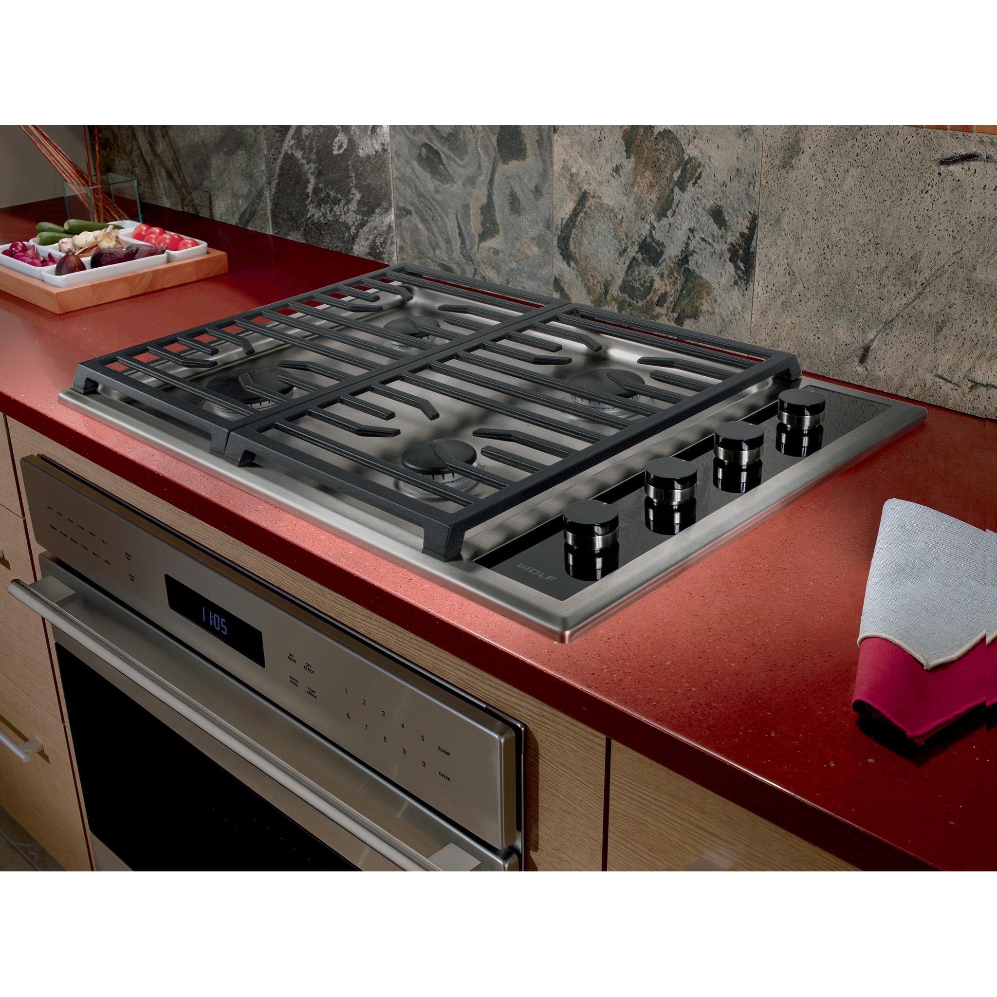 Wolf 30-inch Built-in Gas Cooktop CG304T/S/LP