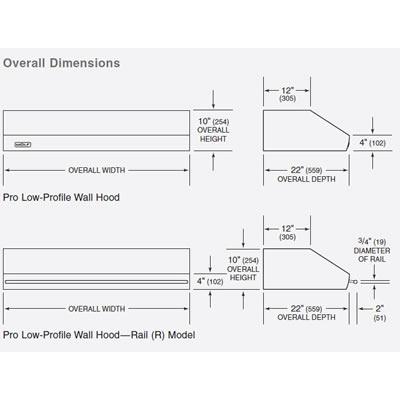 Wolf 42-inch Wall Mount Hood Shell PW422210