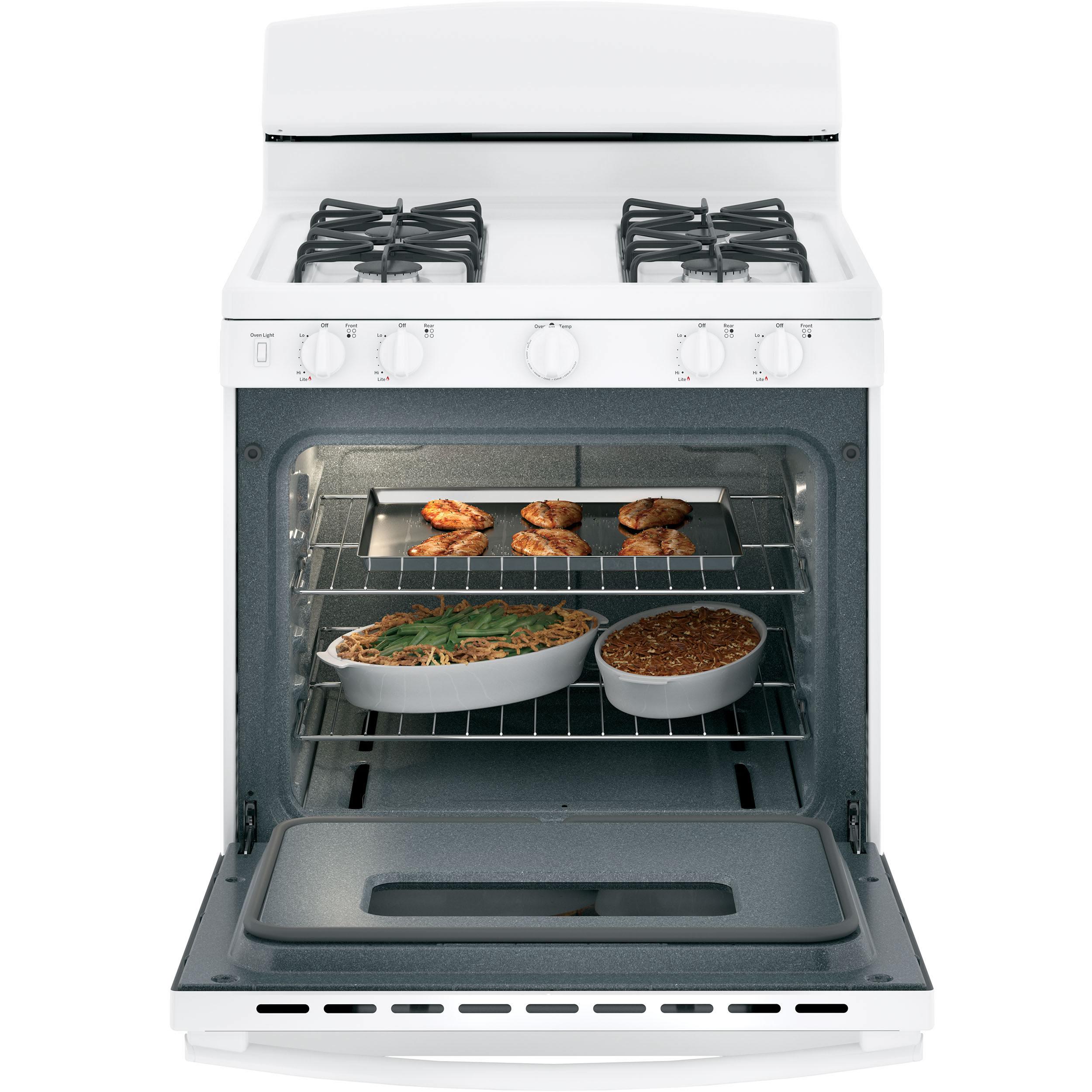 GE 30-inch Freestanding Gas Range with Front Controls JGBS10DEMWW