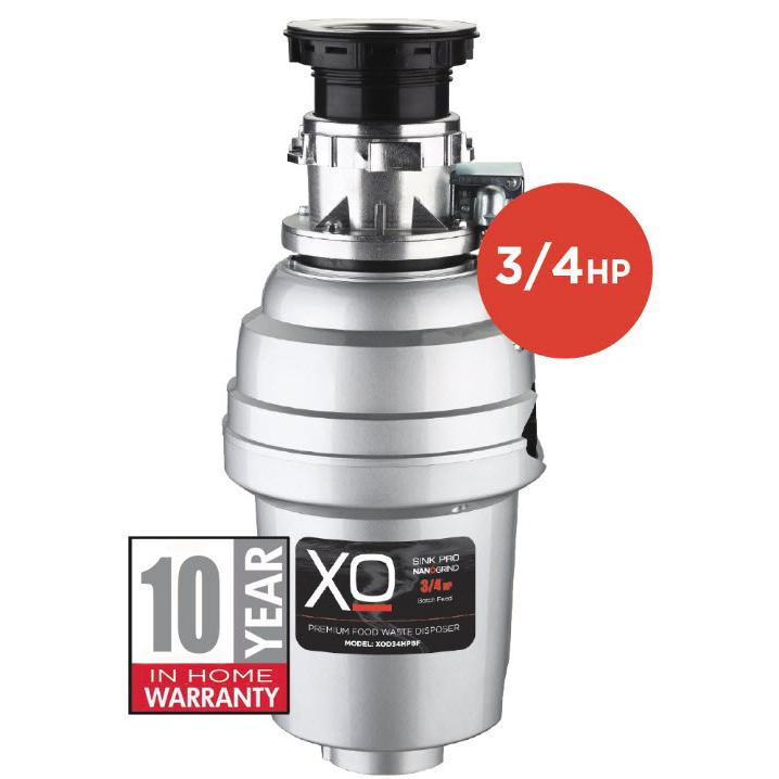 XO 3/4 HP Batch Feed Waste Disposer with Sound Insulation Shield XOD34HPBF