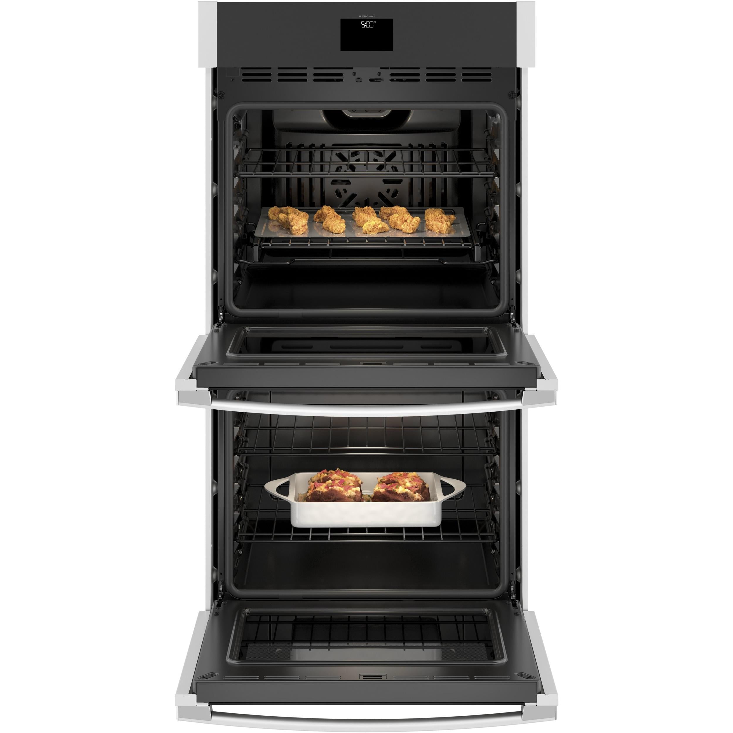 GE 27-inch, 8.6 cu.ft. Built-in Double Wall Oven with True European Convection JKD5000SNSS