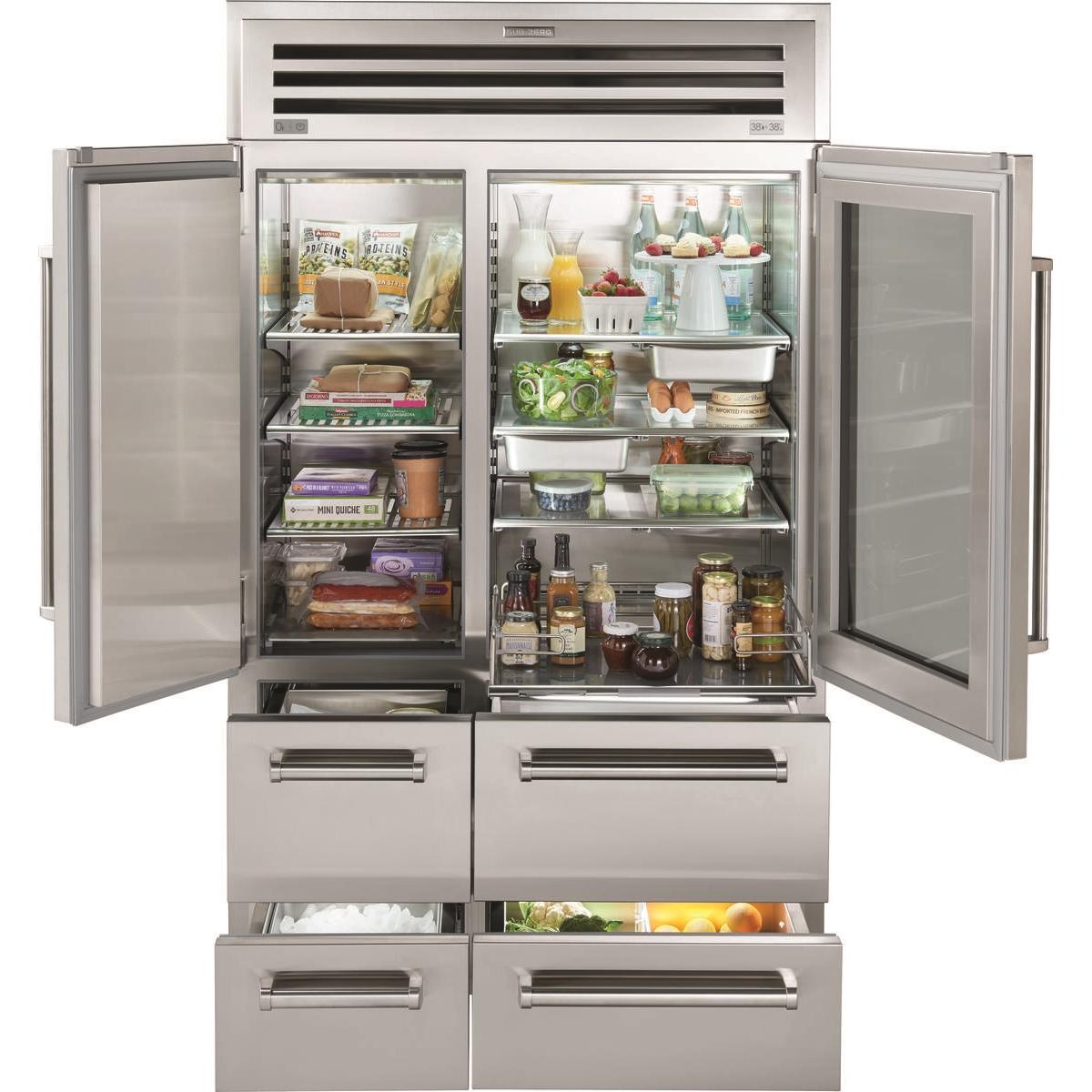 Sub-Zero 48-inch, 30.4 cu.ft. Built-in Side-by-Side Refrigerator with Glass Door PRO4850G