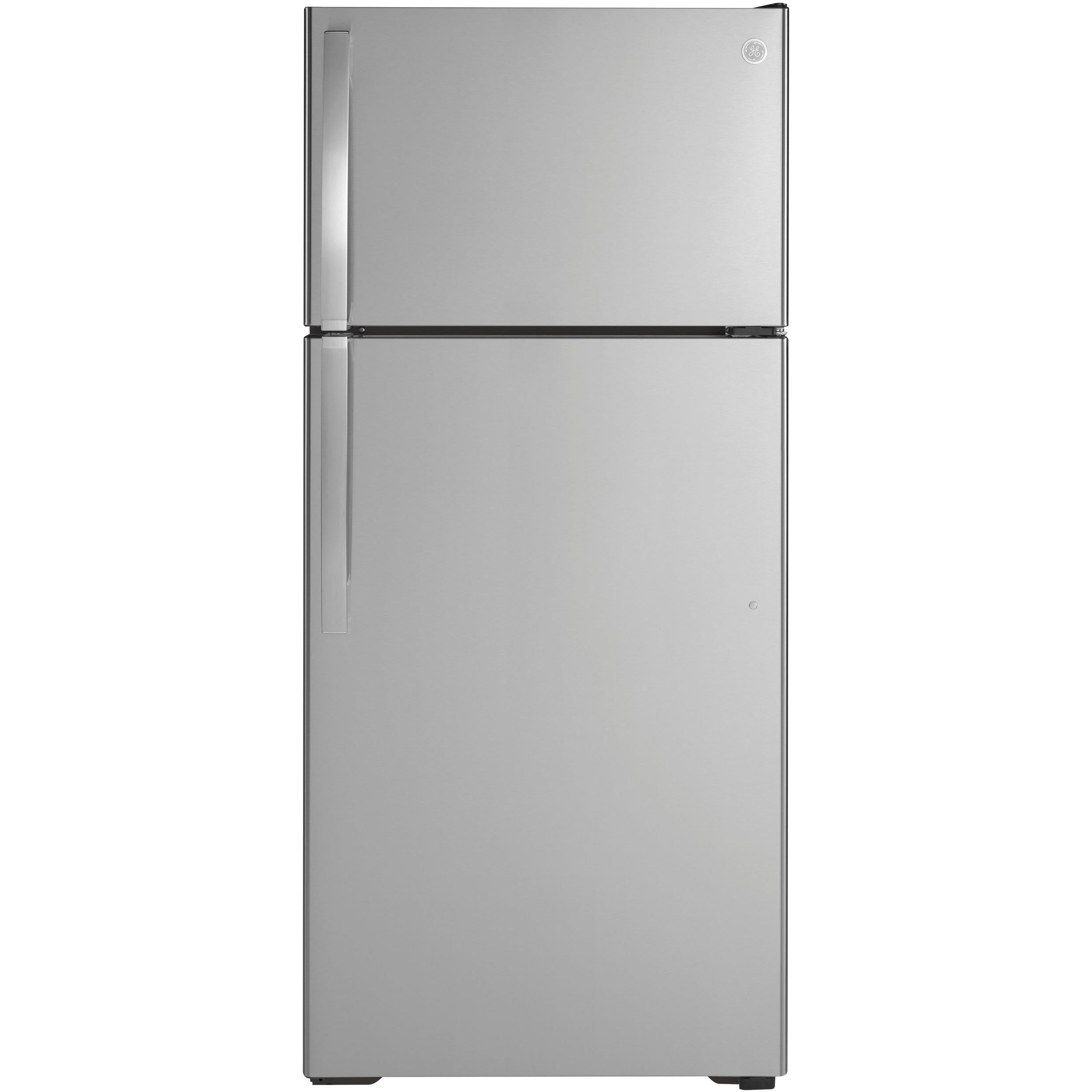 GE 28-inch, 16.6 cu.ft. Freestanding Top Freezer Refrigerator with Internal Ice Maker GIE17GSNRSS