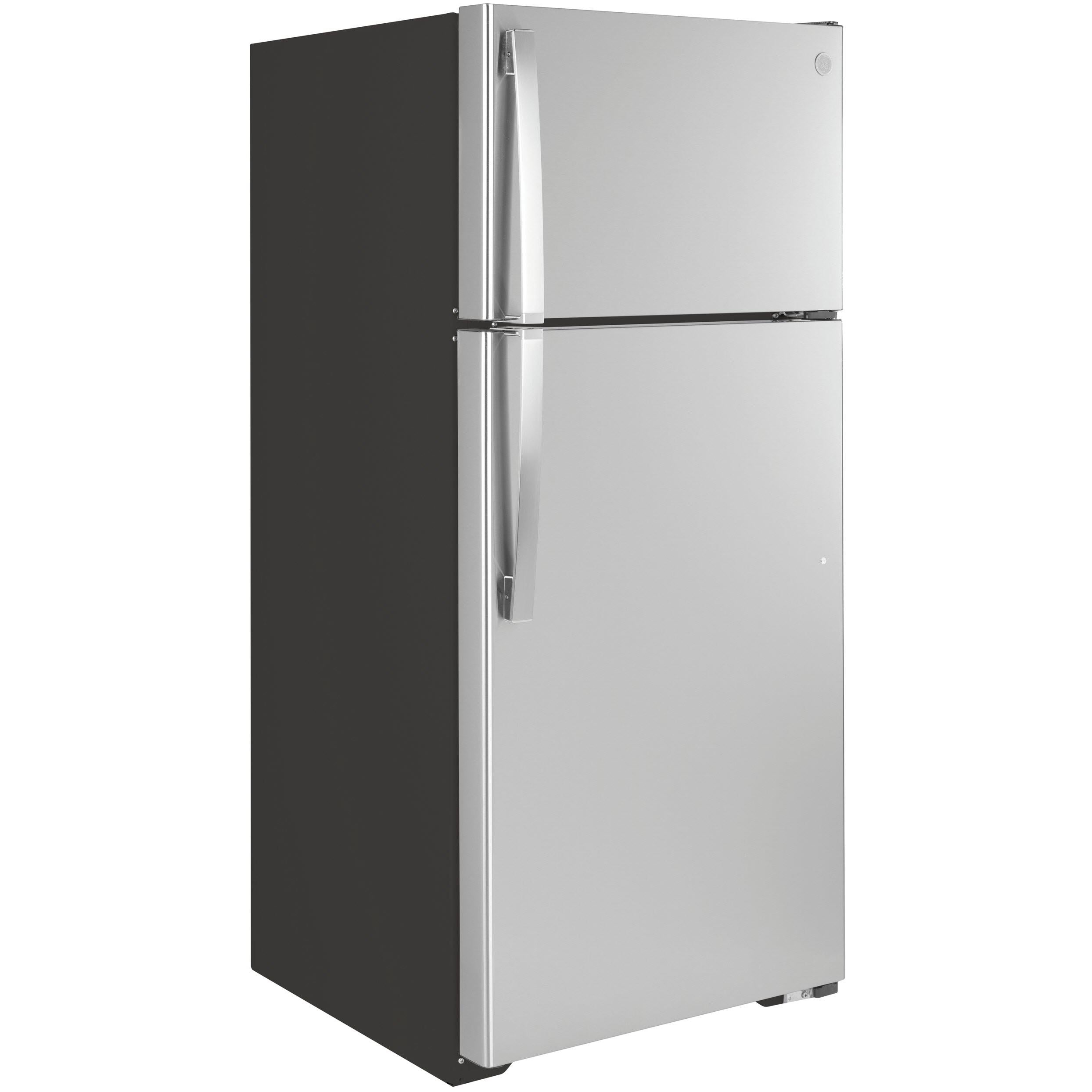 GE 28-inch, 16.6 cu.ft. Freestanding Top Freezer Refrigerator with Internal Ice Maker GIE17GSNRSS