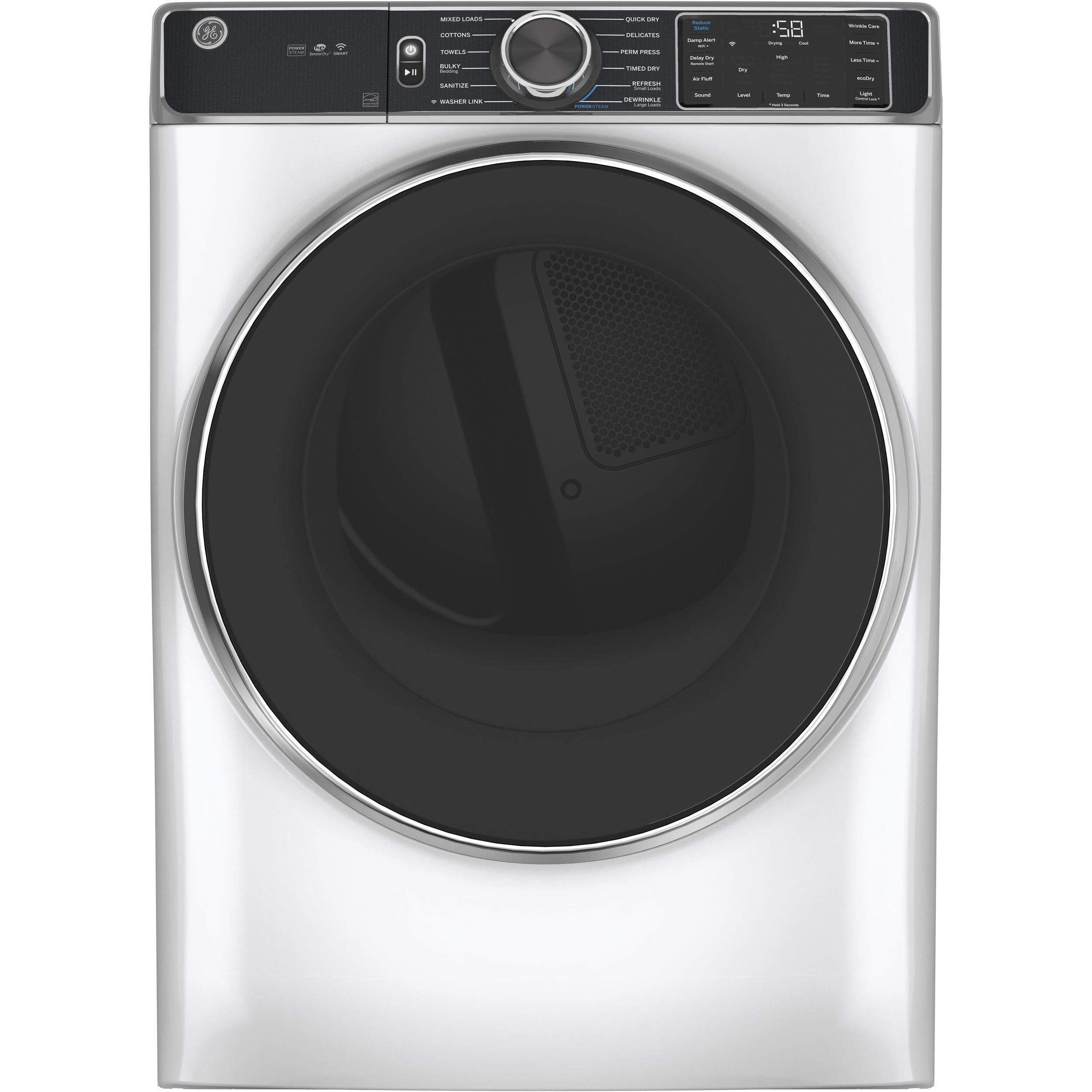 GE 7.8 cu.ft. Electric Dryer with Steam GFD85ESSNWW