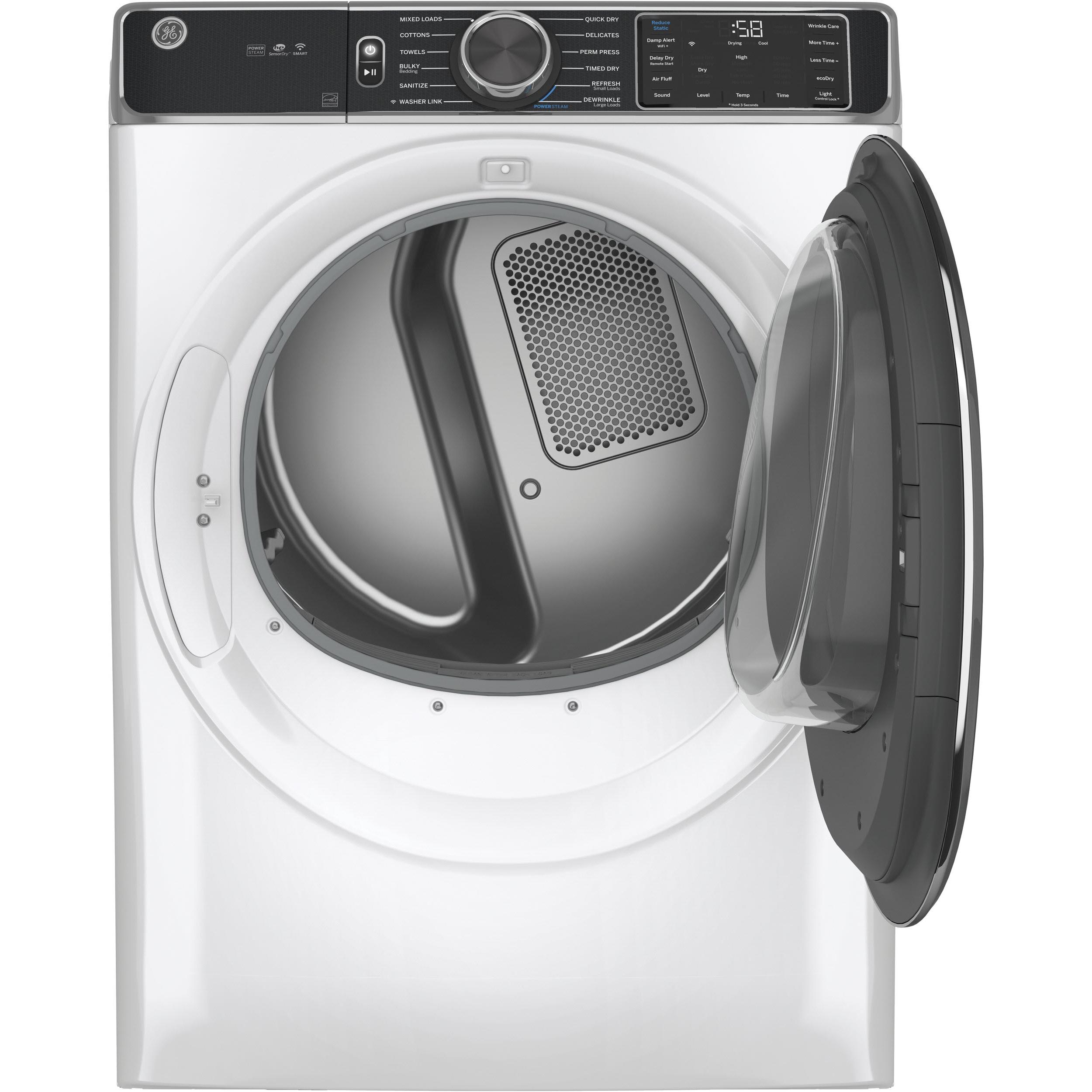 GE 7.8 cu.ft. Electric Dryer with Steam GFD85ESSNWW