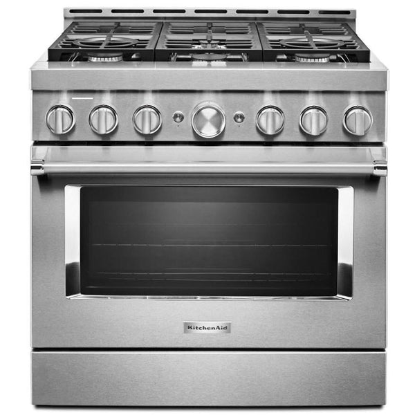 KitchenAid 36-inch Built-in Gas Cooktop with Griddle KCGS956ESS