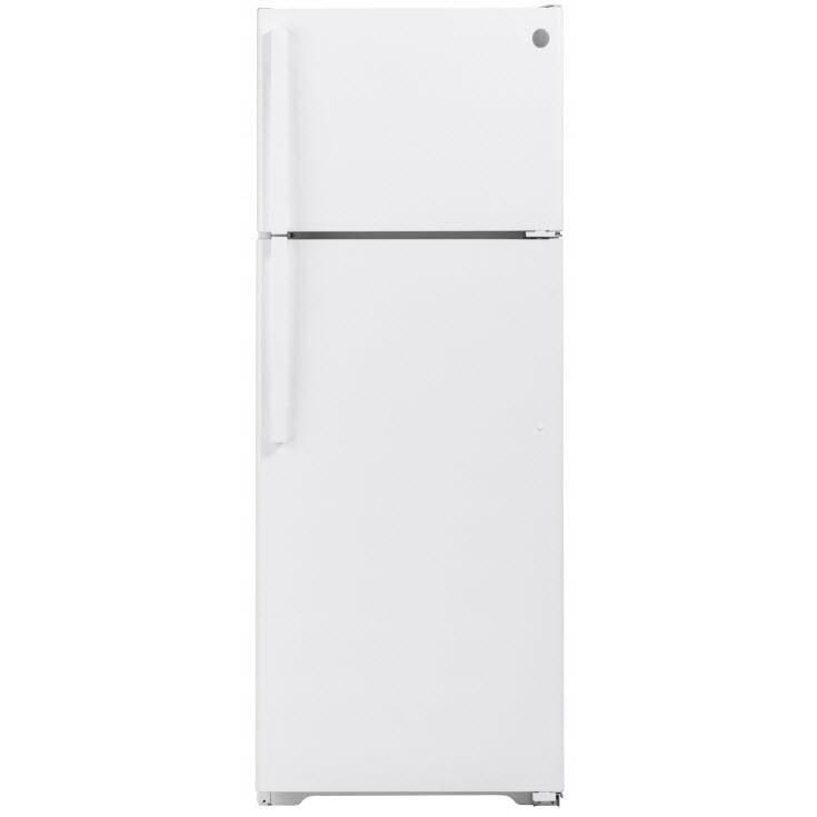 GE 28-inch, 17.5 cu.ft. Freestanding Top Freezer Refrigerator GTE18GTNRWW
