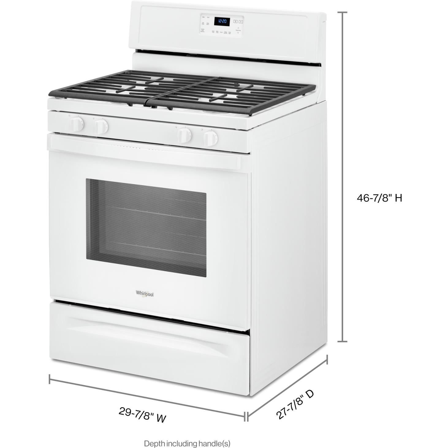 Whirlpool 30-inch Freestanding Gas Range with SpeedHeat? Burner WFG515S0JW