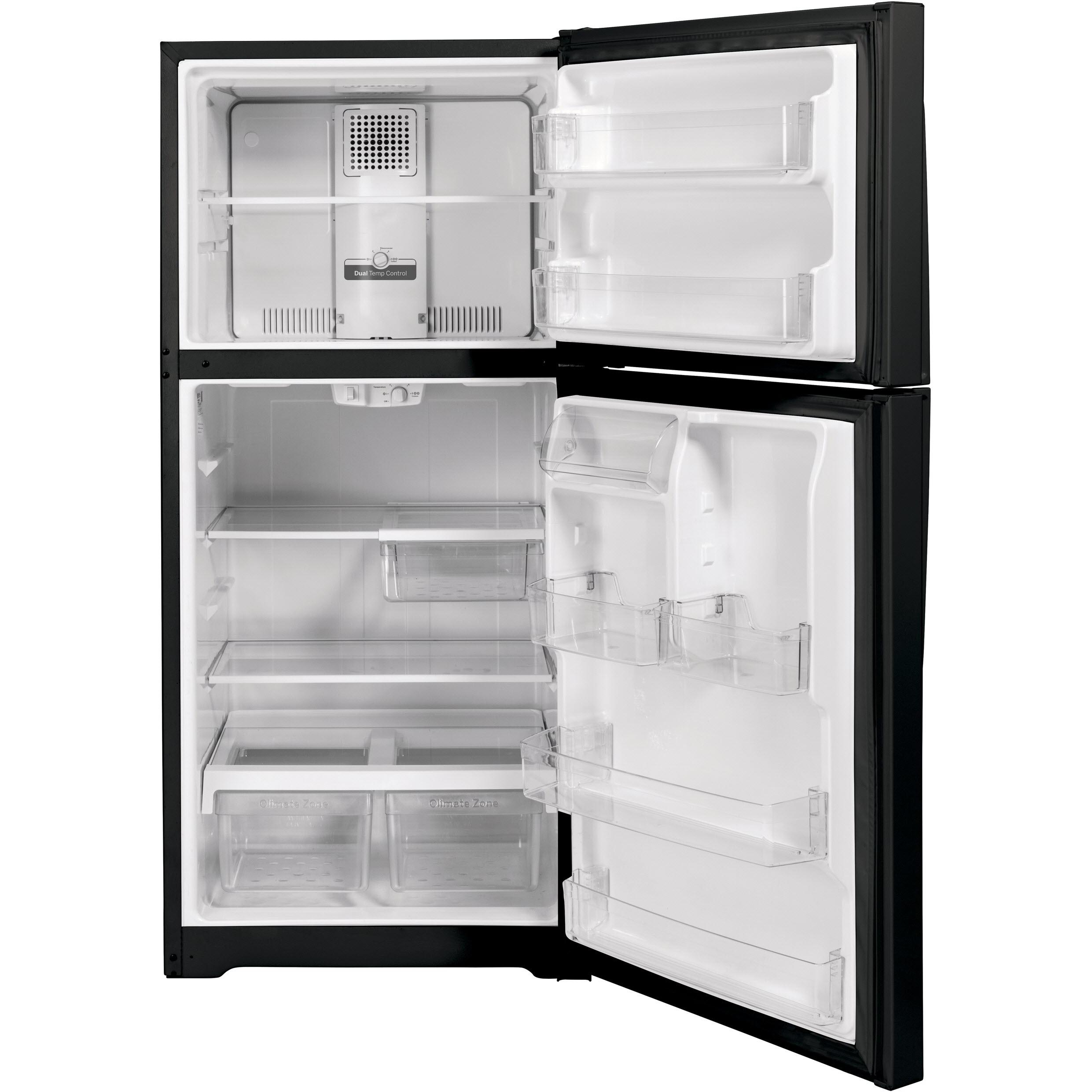GE 33-inch, 21.9 cu.ft. Freestanding Top Freezer Refrigerator with Upfront Fresh Food Temperature Controls GTS22KGNRBB