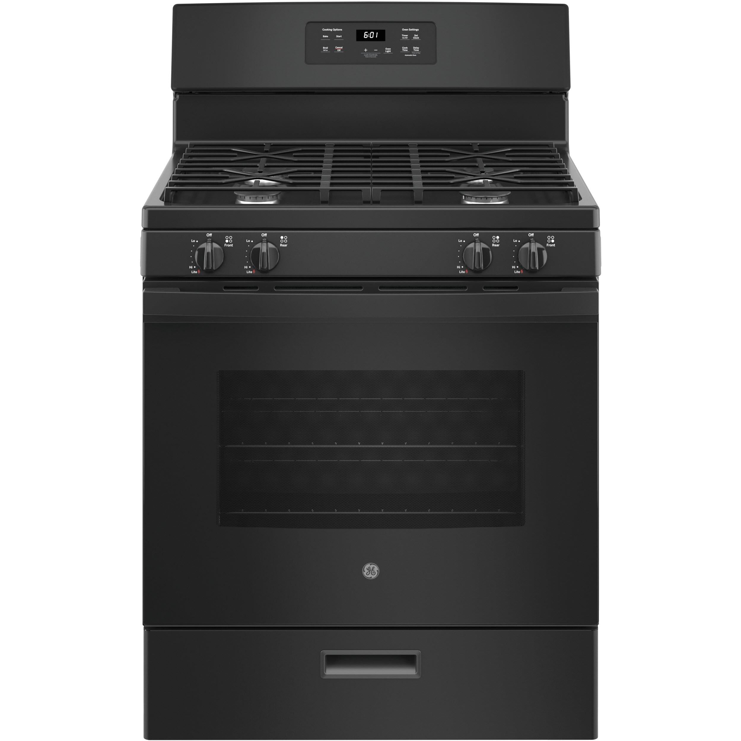 GE 30-inch Freestanding Gas Range with Precise Simmer Burner JGBS61DPBB