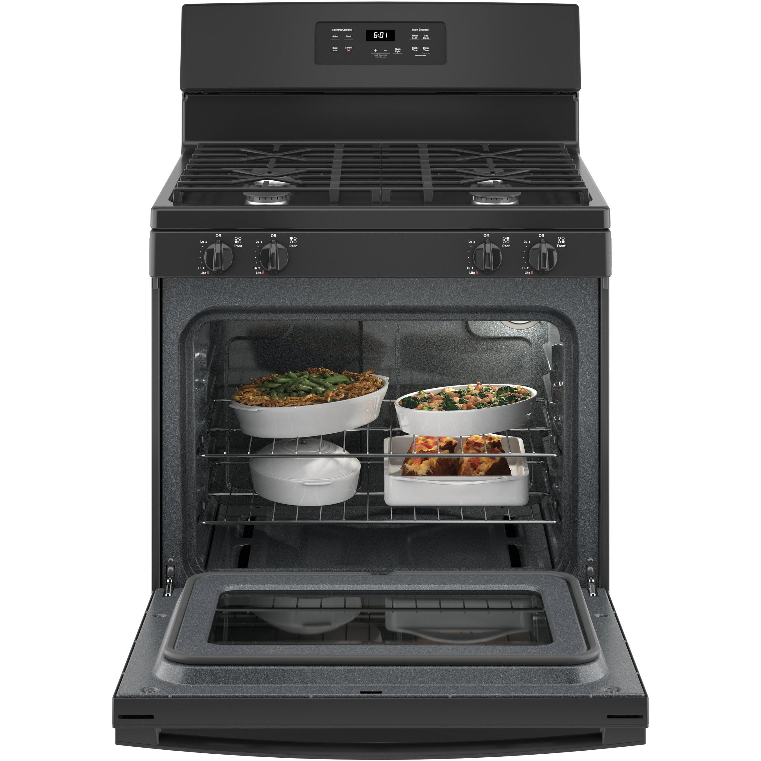 GE 30-inch Freestanding Gas Range with Precise Simmer Burner JGBS61DPBB