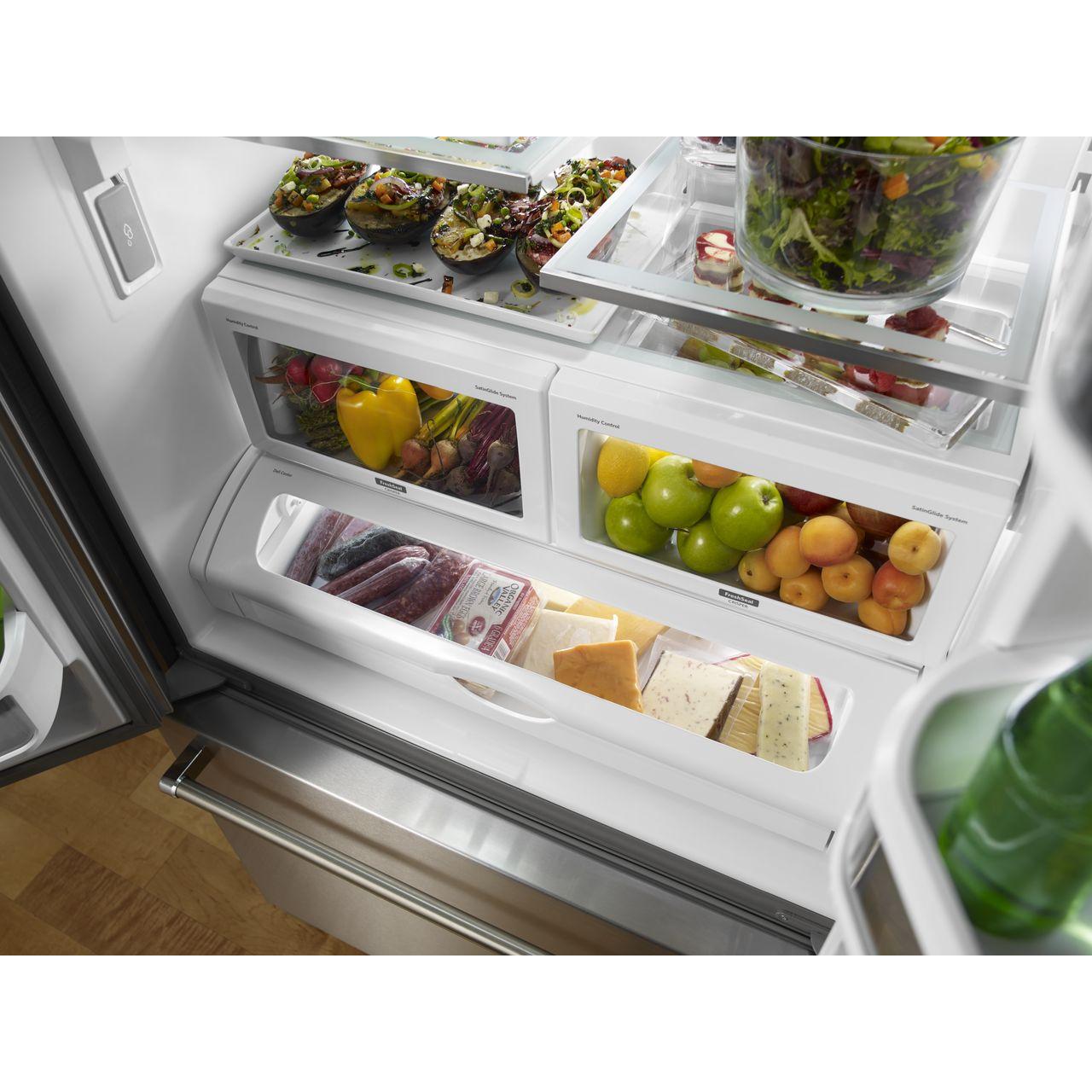KitchenAid 36-inch, 22 cu.ft. Counter-Depth French 3-Door Refrigerator with Interior Water Dispenser KRFC302ESS