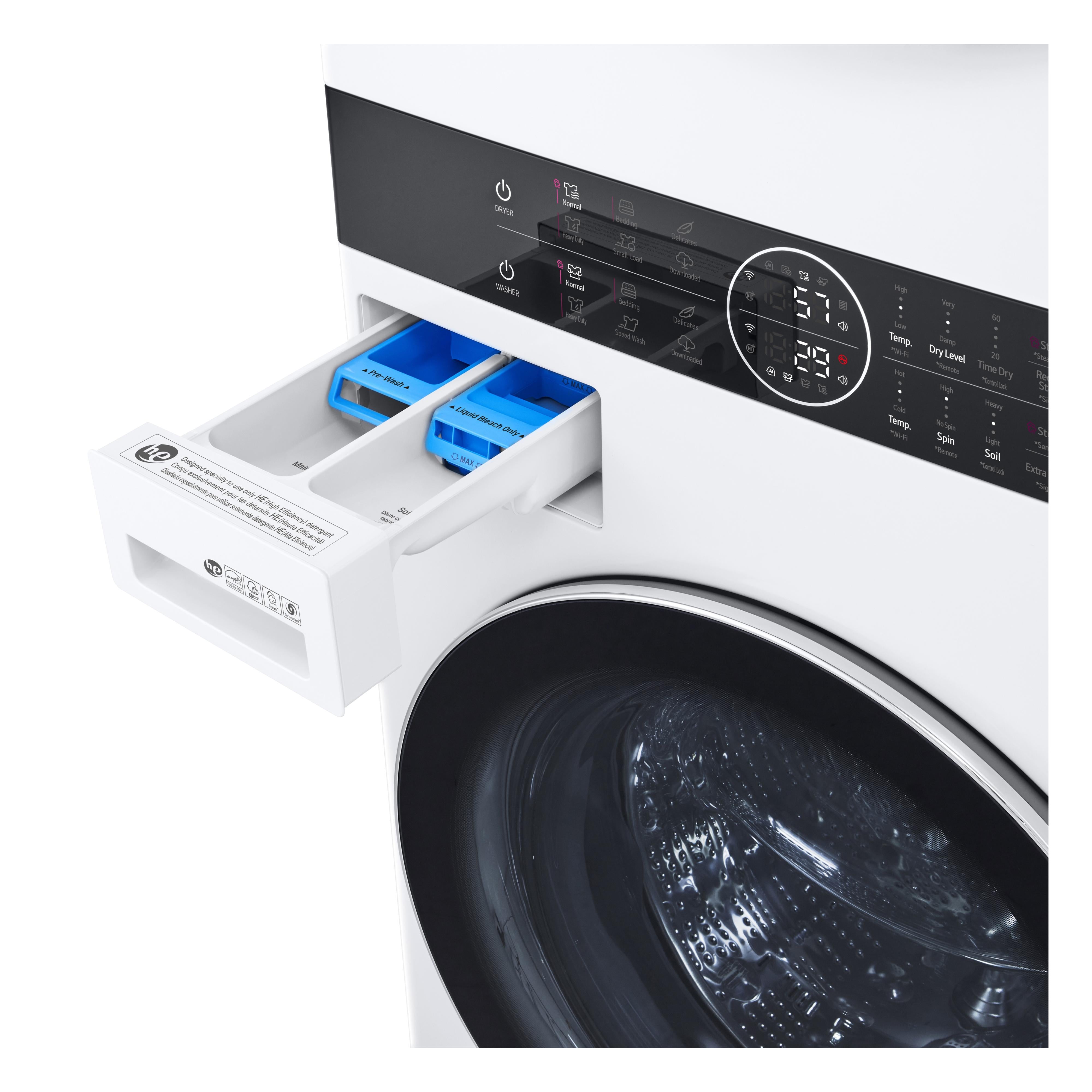 LG Stacked Washer/Dryer Gas Laundry Center with TurboWash? 360 Technology WKGX201HWA