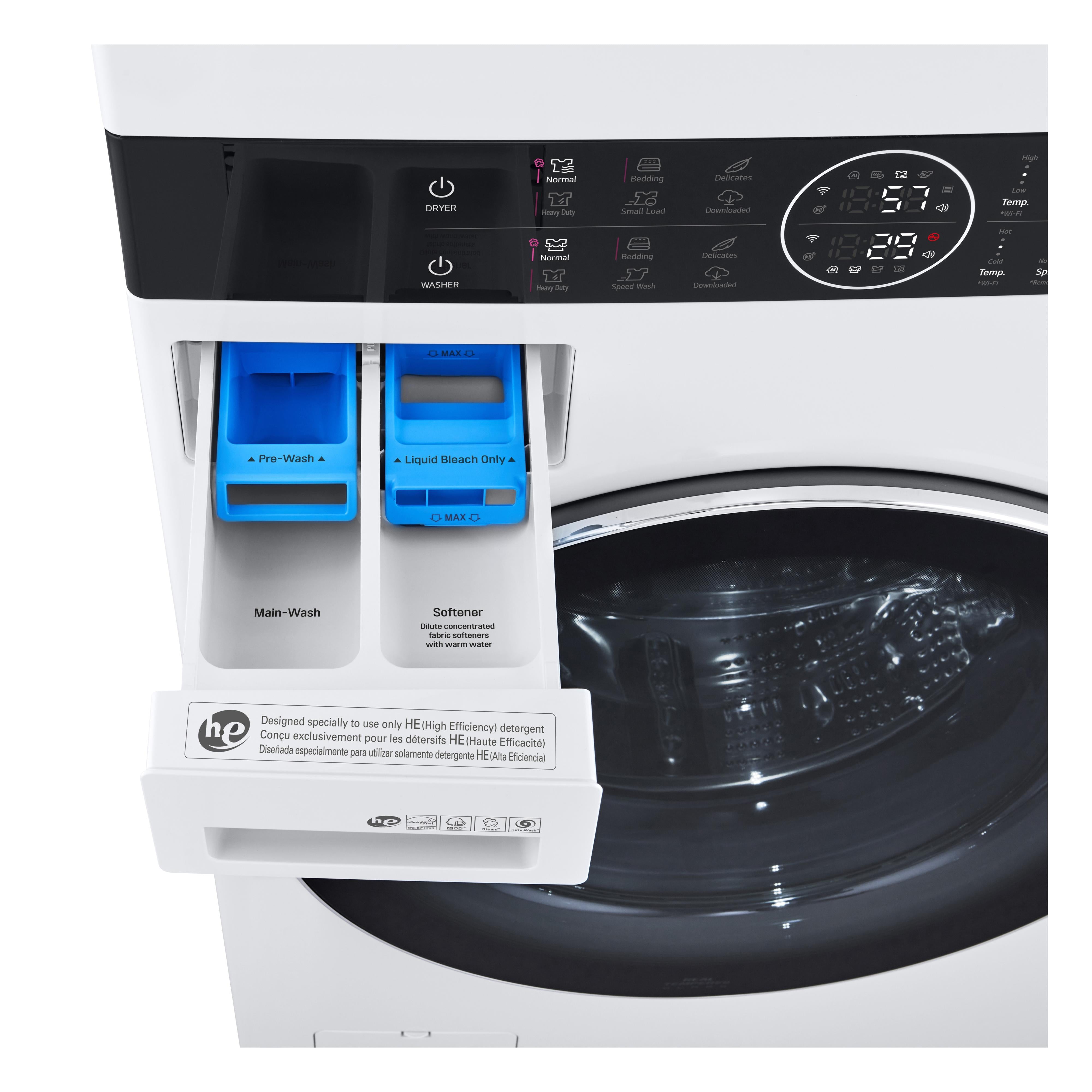 LG Stacked Washer/Dryer Gas Laundry Center with TurboWash? 360 Technology WKGX201HWA