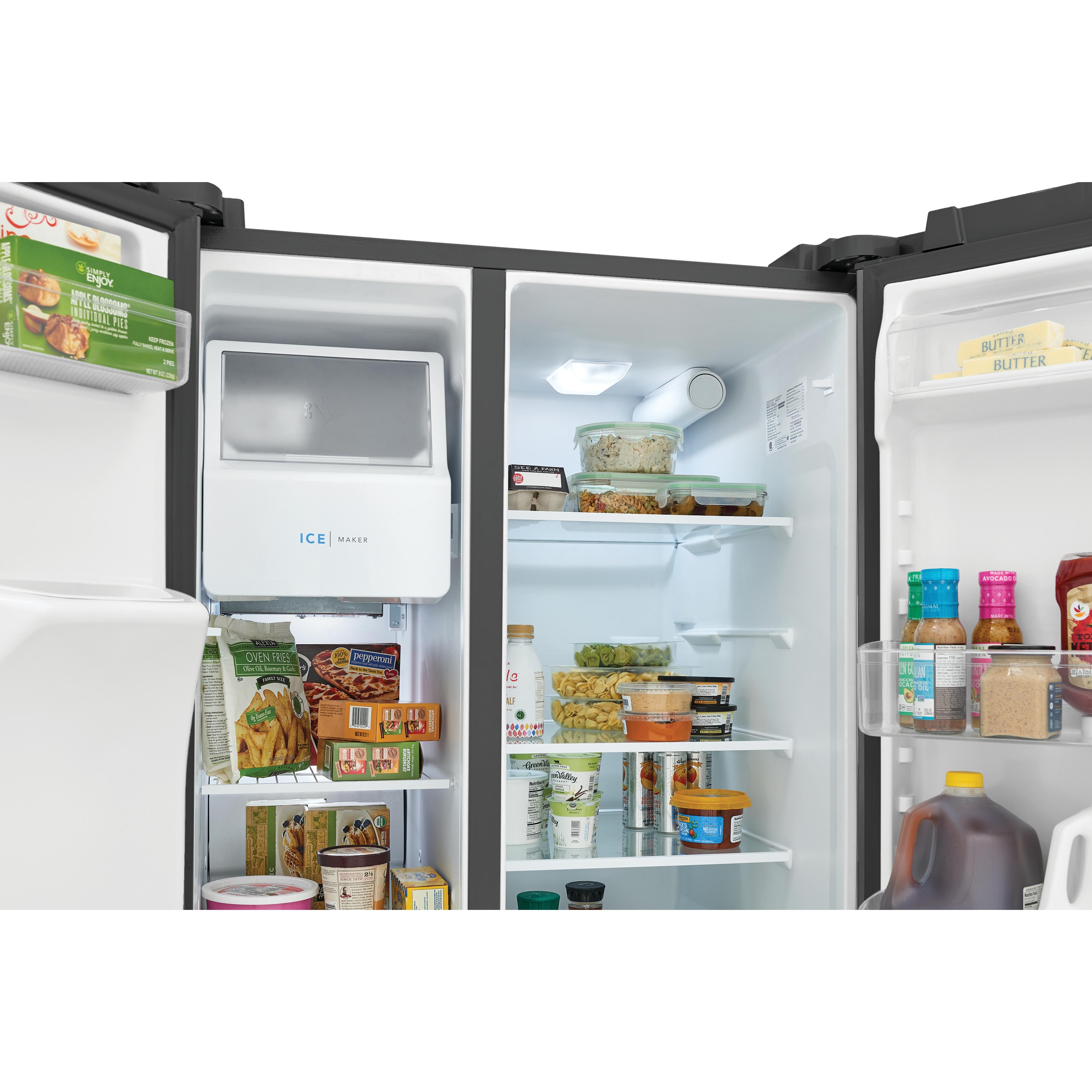 Frigidaire 36-inch, 25.6 cu.ft. Freestanding Side-by-Side Refrigerator with Ice and Water Dispensing System FRSS2623AD