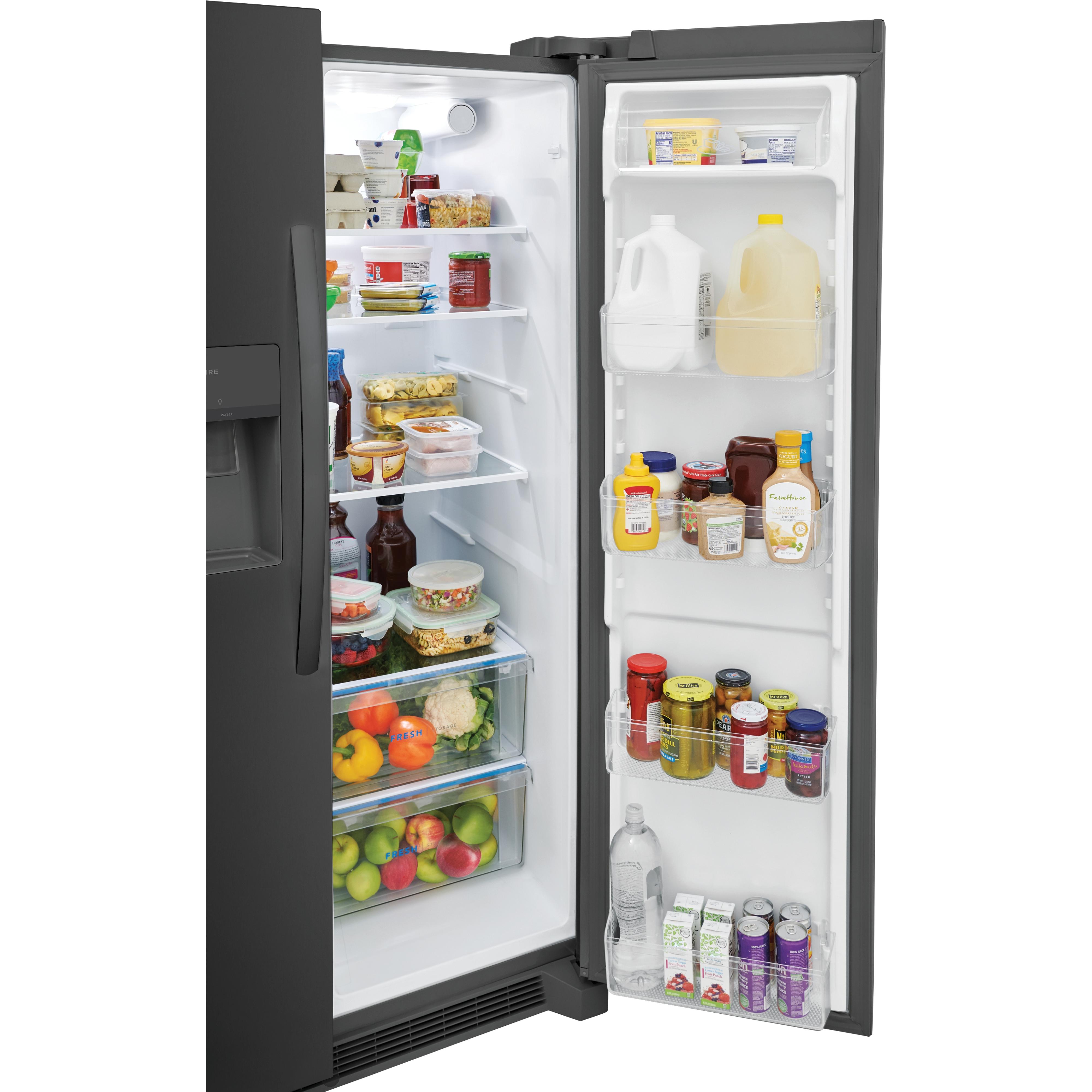 Frigidaire 36-inch, 25.6 cu.ft. Freestanding Side-by-Side Refrigerator with Ice and Water Dispensing System FRSS2623AD