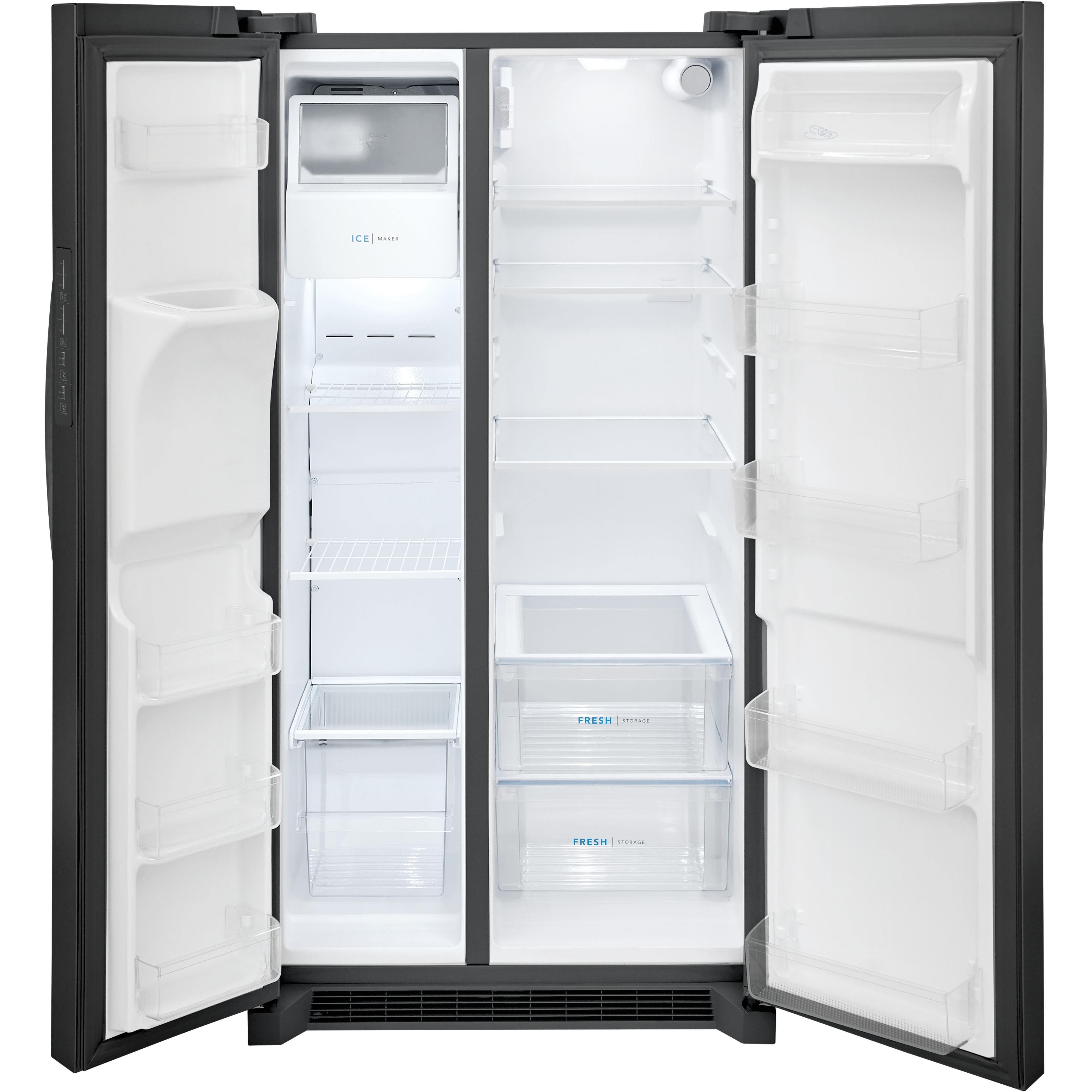Frigidaire 36-inch, 25.6 cu.ft. Freestanding Side-by-Side Refrigerator with Ice and Water Dispensing System FRSS2623AD