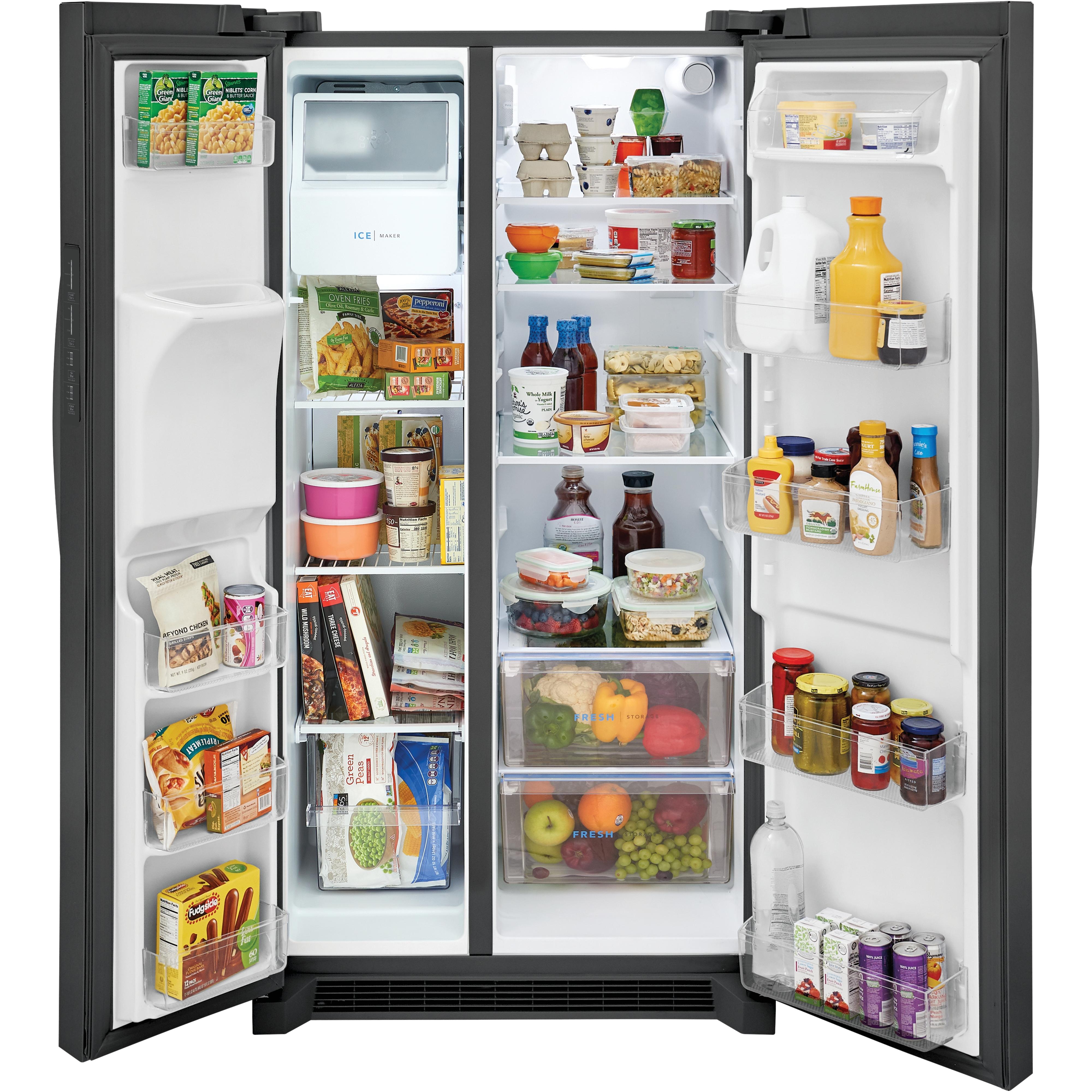 Frigidaire 36-inch, 25.6 cu.ft. Freestanding Side-by-Side Refrigerator with Ice and Water Dispensing System FRSS2623AD