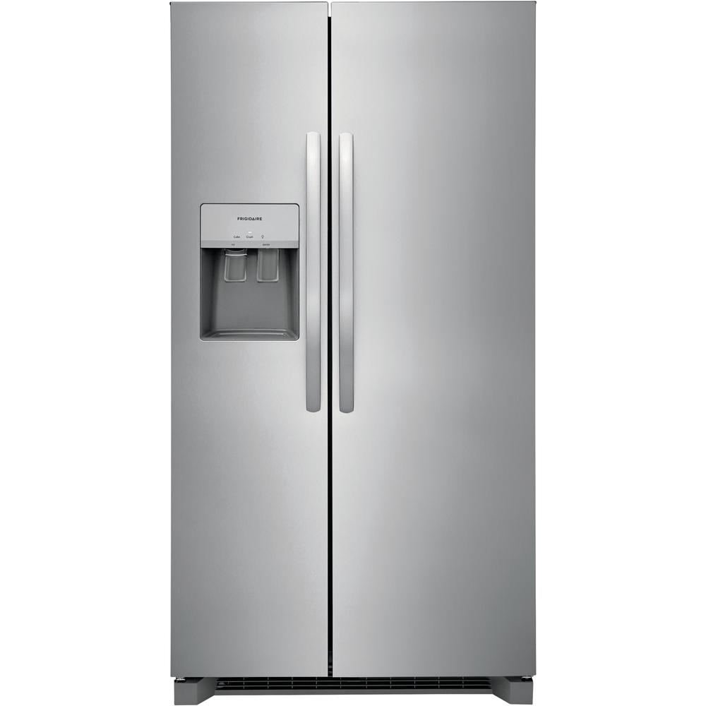 Frigidaire 36-inch, 25.6 cu.ft. Freestanding Side-by-Side Refrigerator with Ice and Water Dispensing System FRSS2623AS