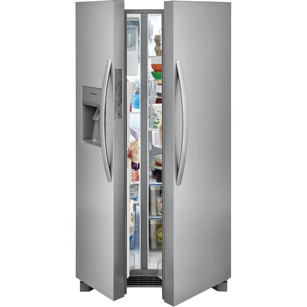 Frigidaire 36-inch, 25.6 cu.ft. Freestanding Side-by-Side Refrigerator with Ice and Water Dispensing System FRSS2623AS