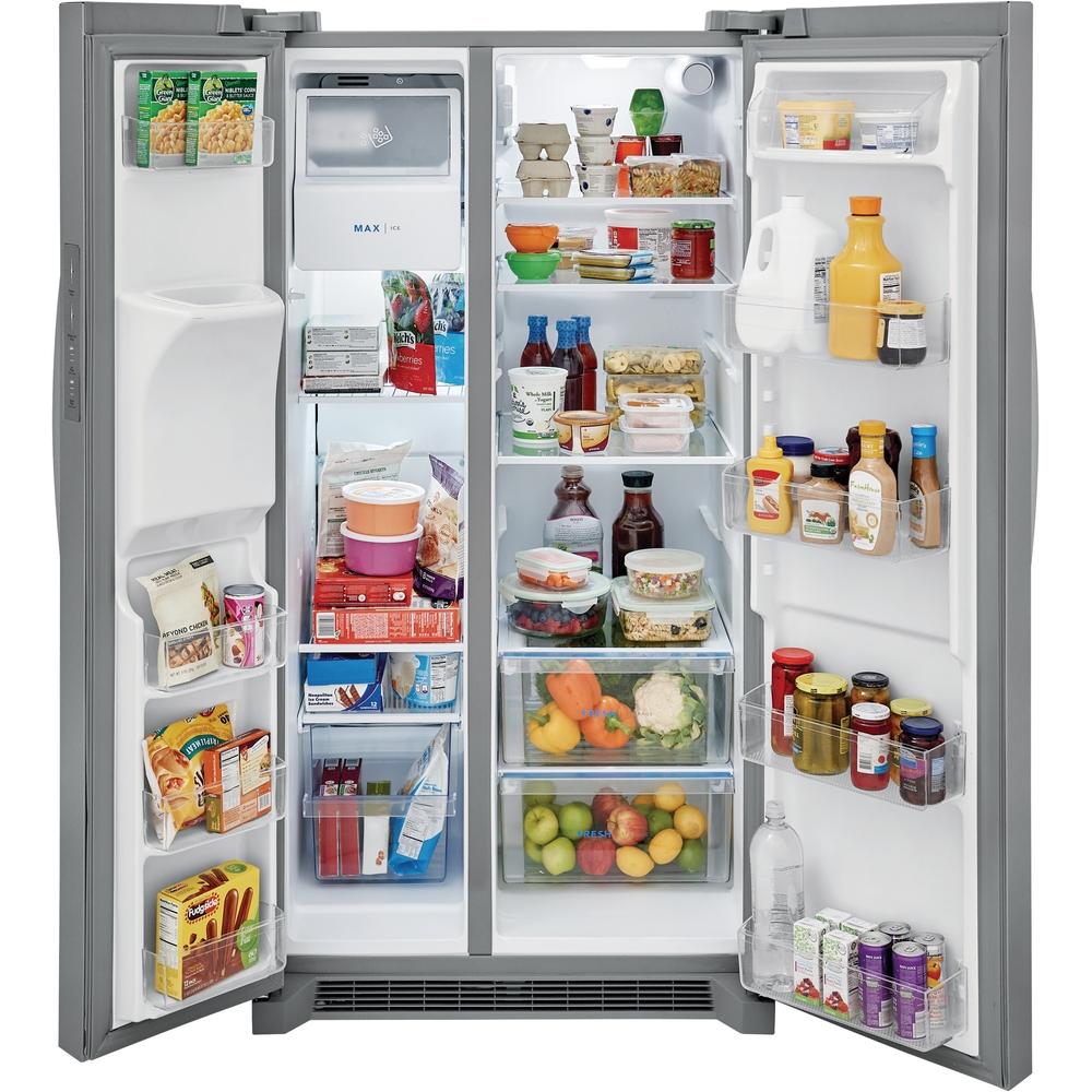 Frigidaire 36-inch, 25.6 cu.ft. Freestanding Side-by-Side Refrigerator with Ice and Water Dispensing System FRSS2623AS