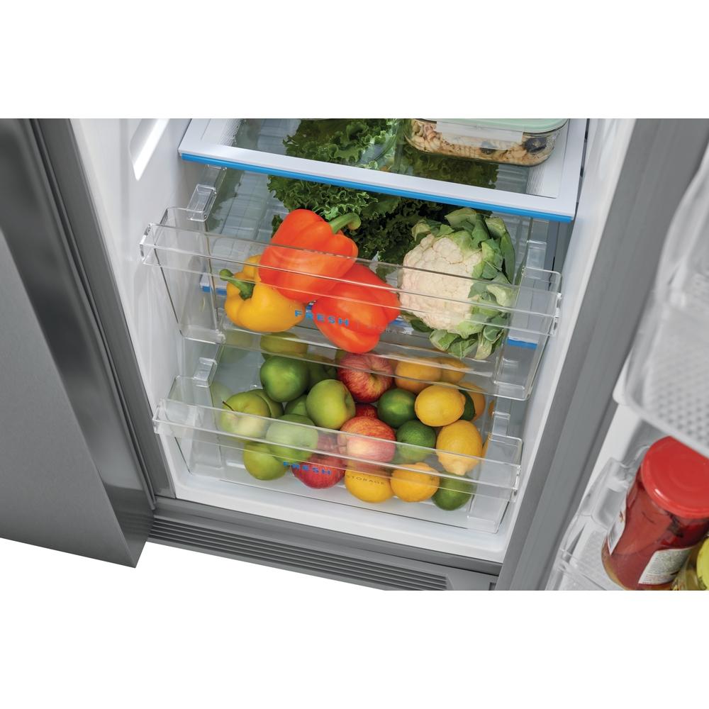 Frigidaire 36-inch, 25.6 cu.ft. Freestanding Side-by-Side Refrigerator with Ice and Water Dispensing System FRSS2623AS