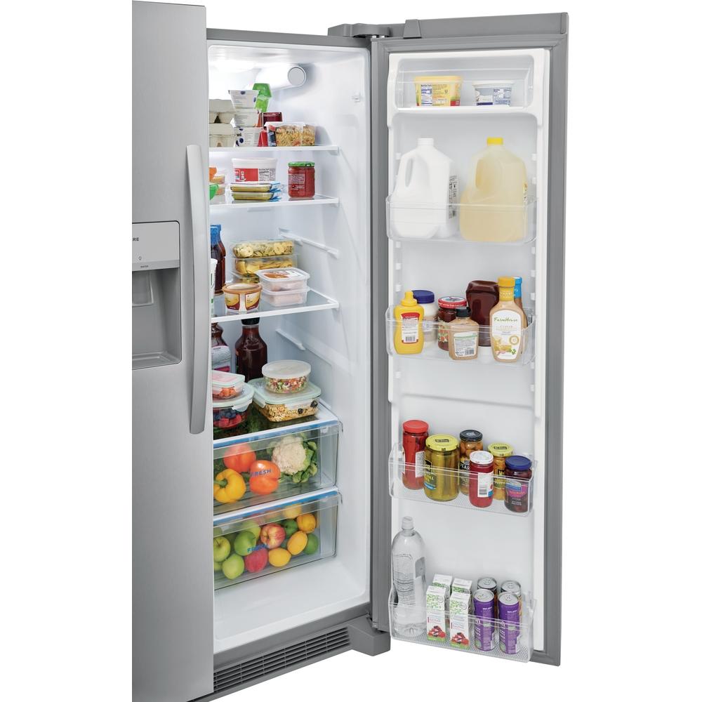 Frigidaire 36-inch, 25.6 cu.ft. Freestanding Side-by-Side Refrigerator with Ice and Water Dispensing System FRSS2623AS